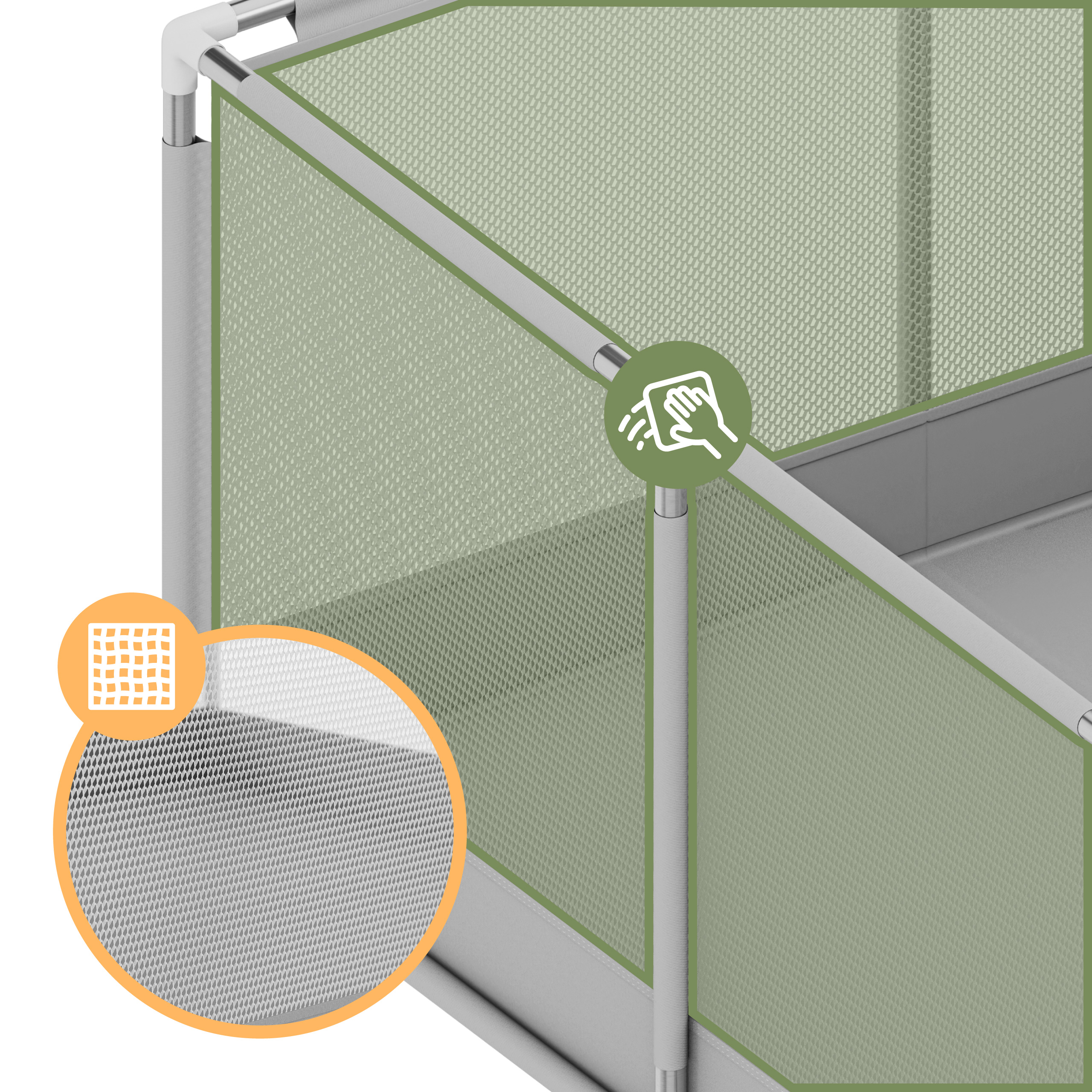 Tulano Cozy 20 kojec ze ściankami z przejrzystej siatki