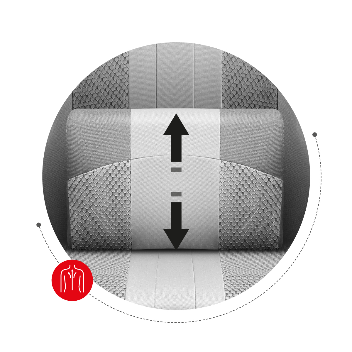 Poduszka lędźwiowa Huzaro Force 4.7 White Mesh