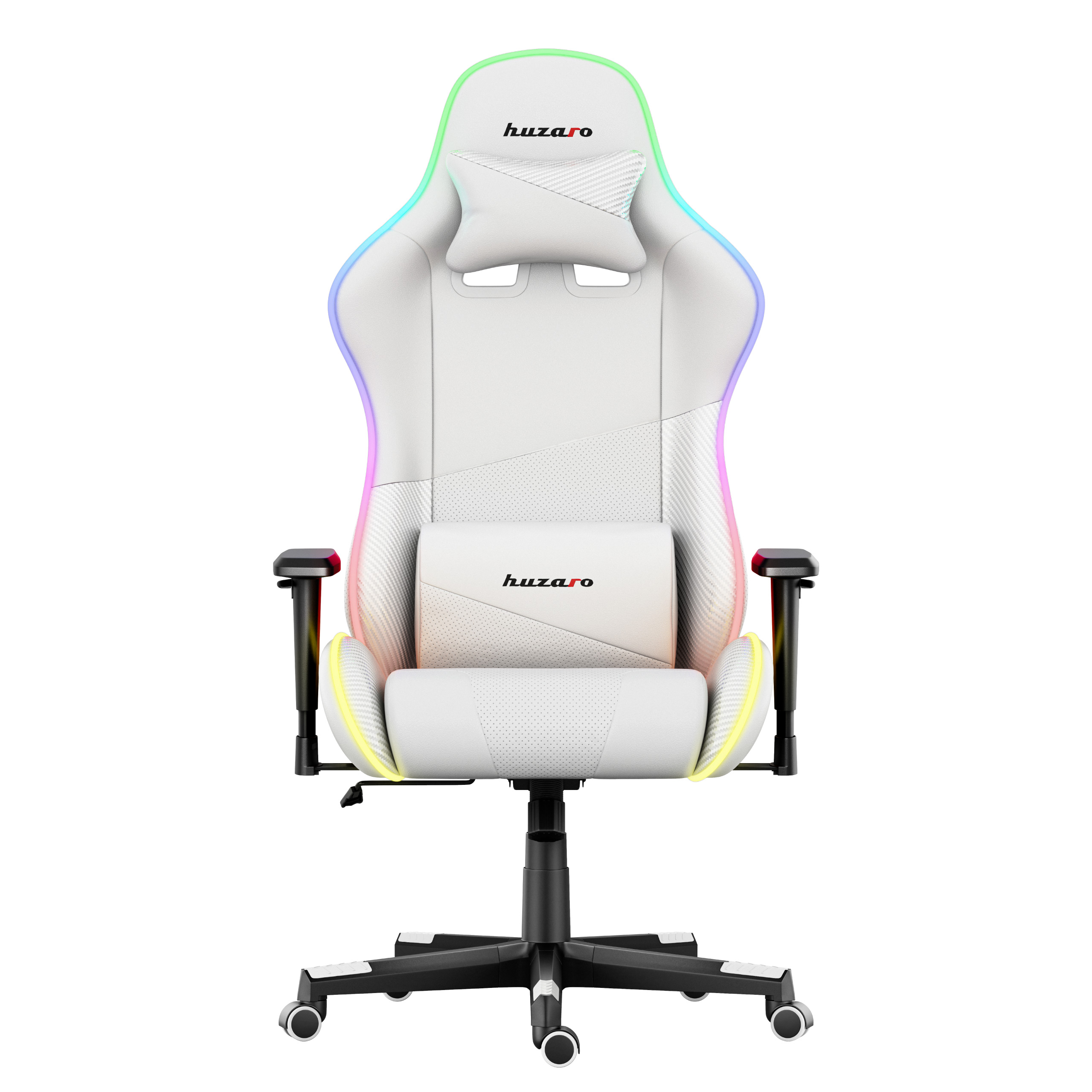 Fotel Huzaro Force 6.2 White RGB - przód