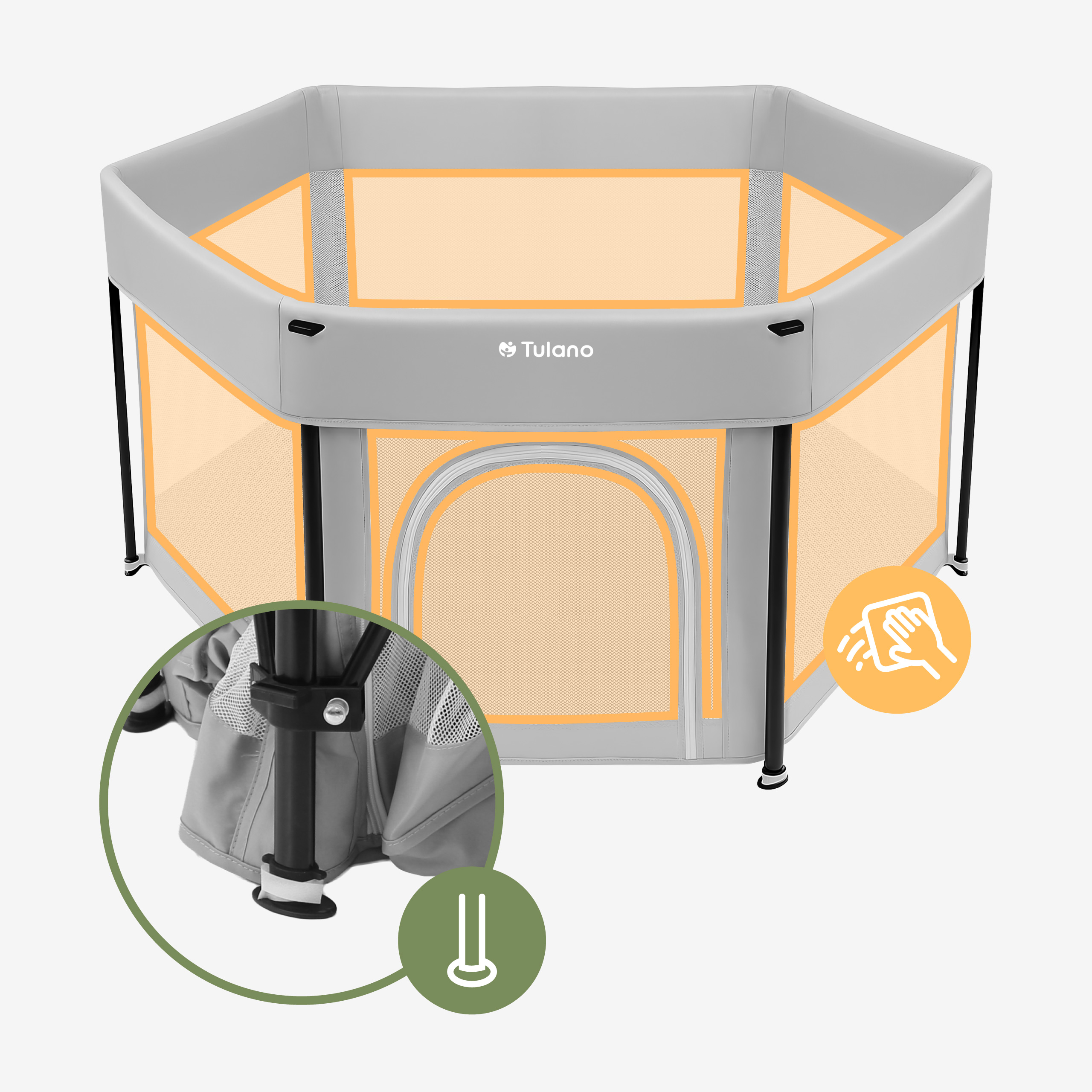 Przewiewne ścianki i nóżki kojca Cozy 30