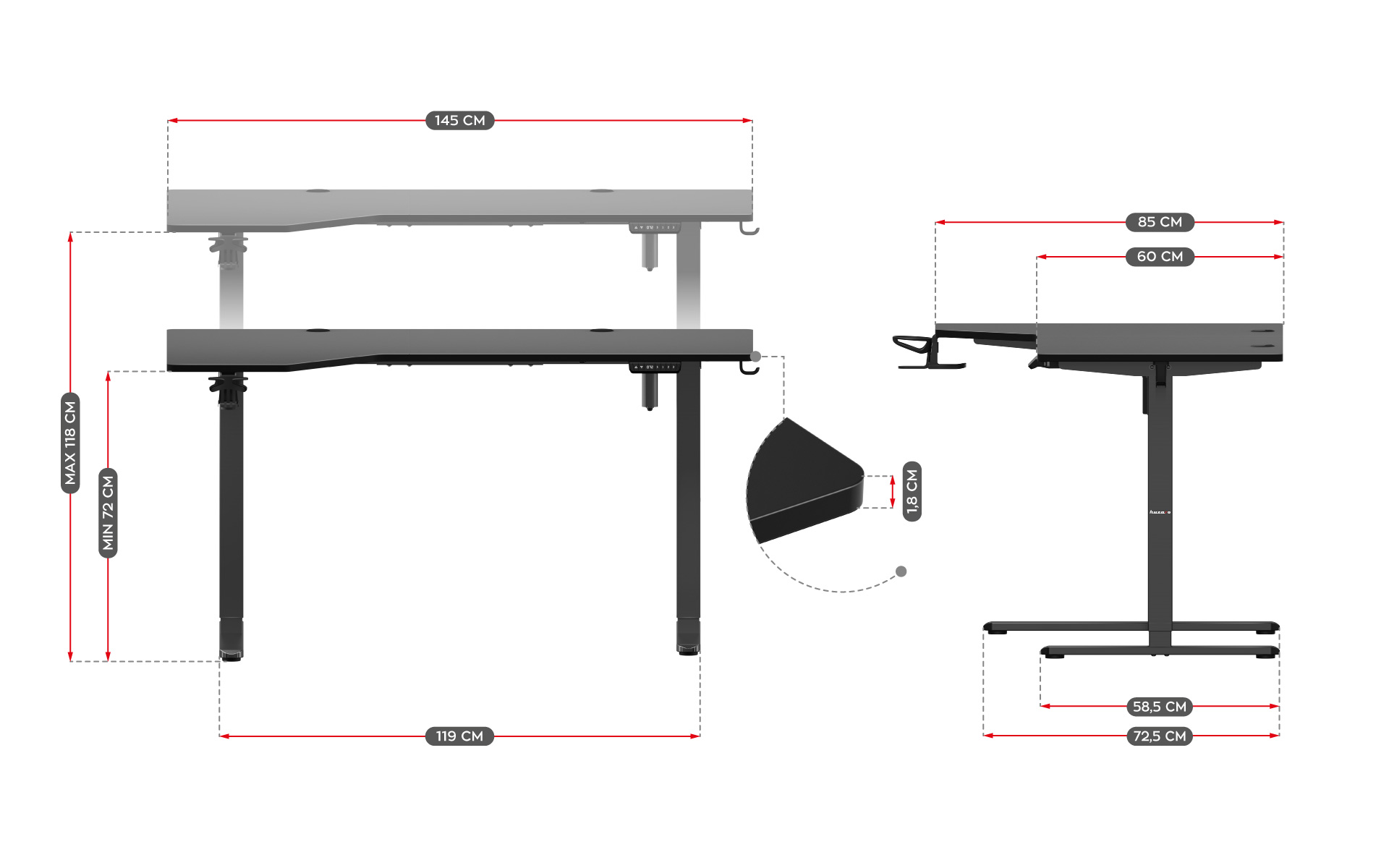 Wymiary Huzaro Hero 9.1
