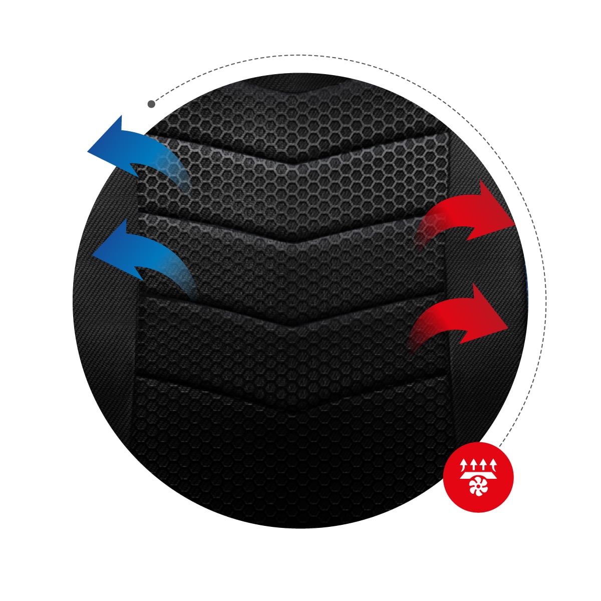 Technologia AIR w fotelu Huzaro Force 2.5 Blue Mesh