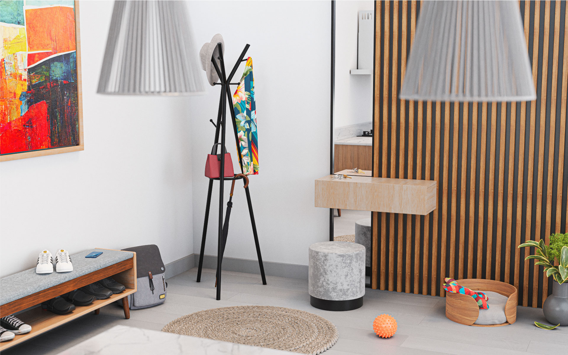 Wieszak Mark Adler Host 3.0 w korytarzu