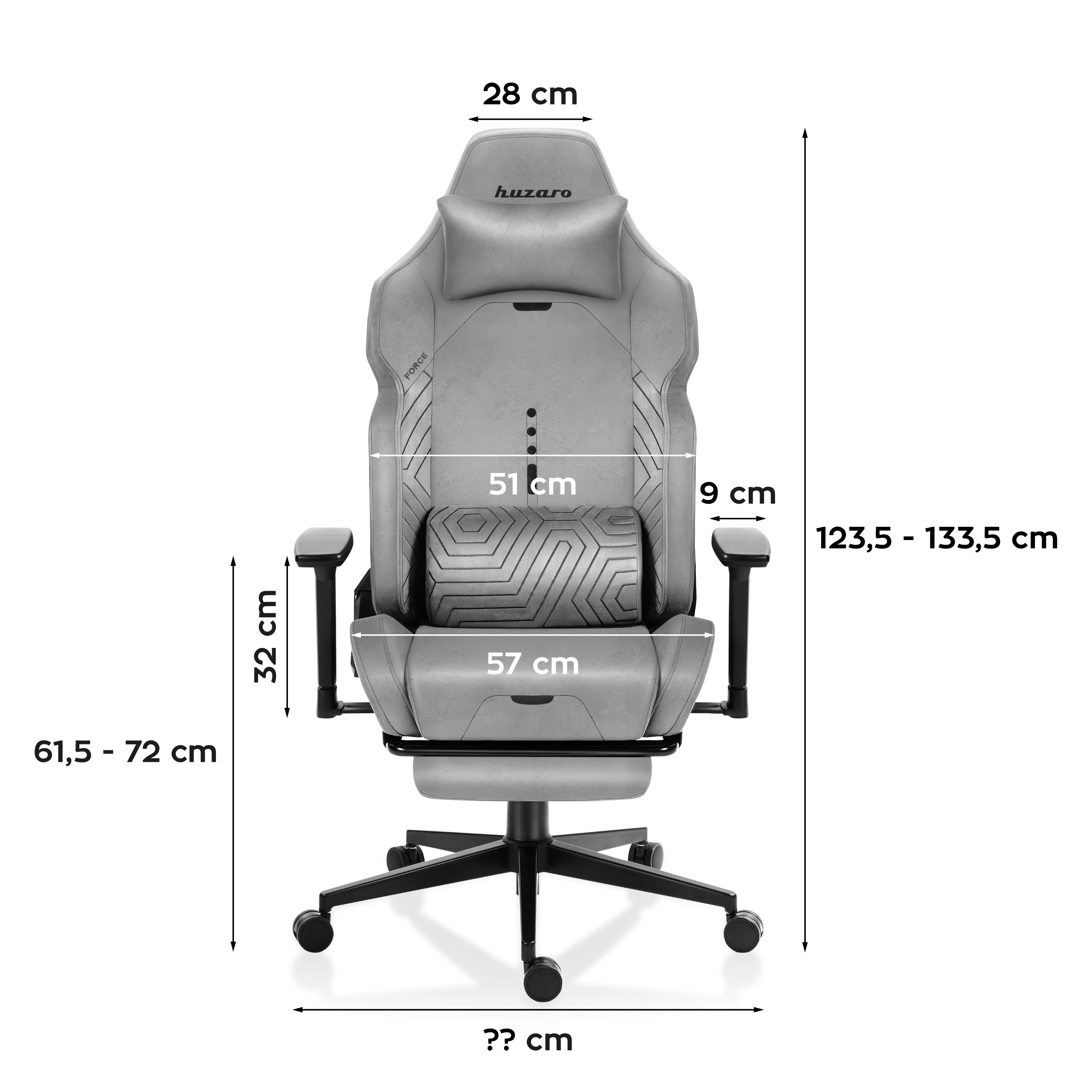 Wymiary fotela Force 8.1 - 1