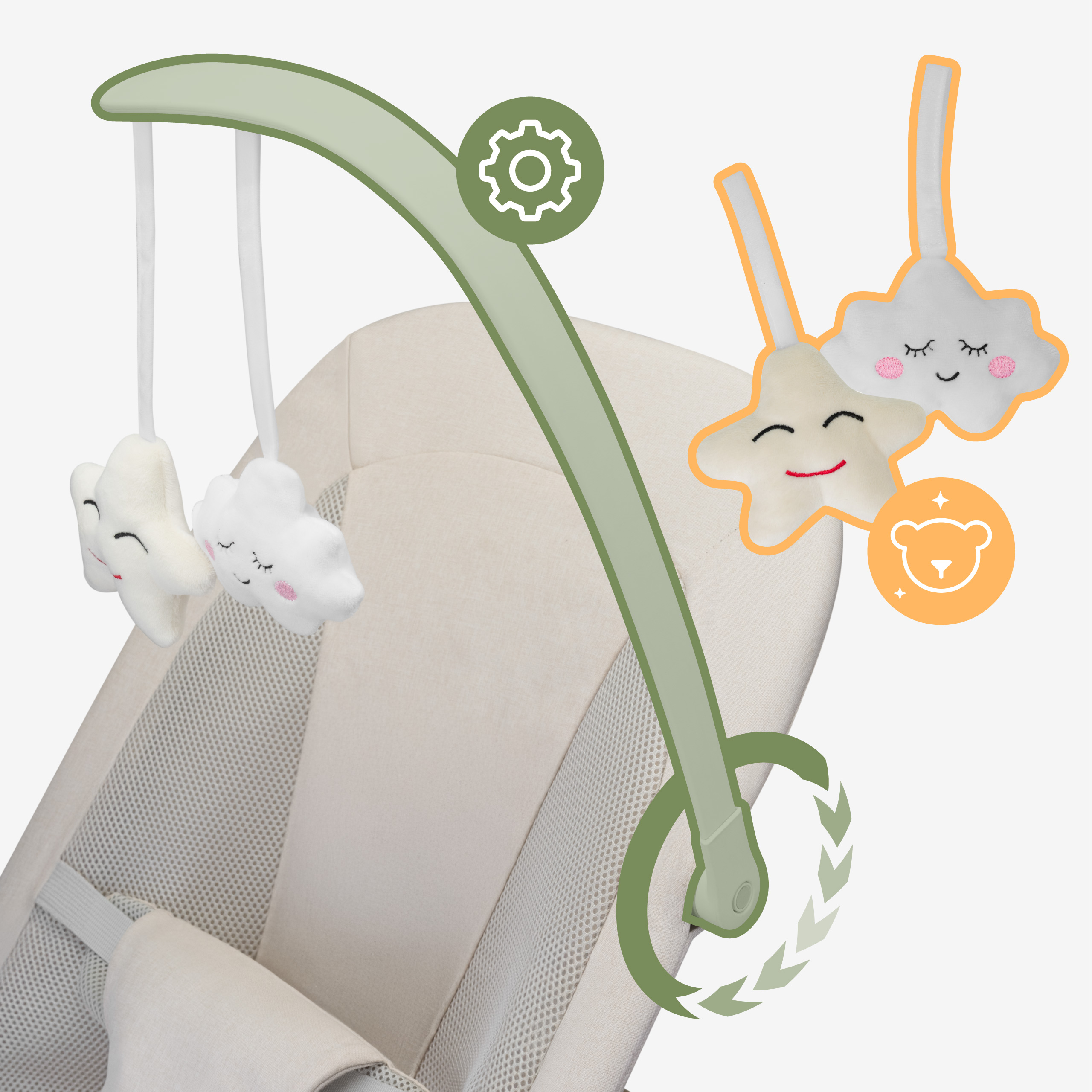 Pałąk z zabawkami Moon 50