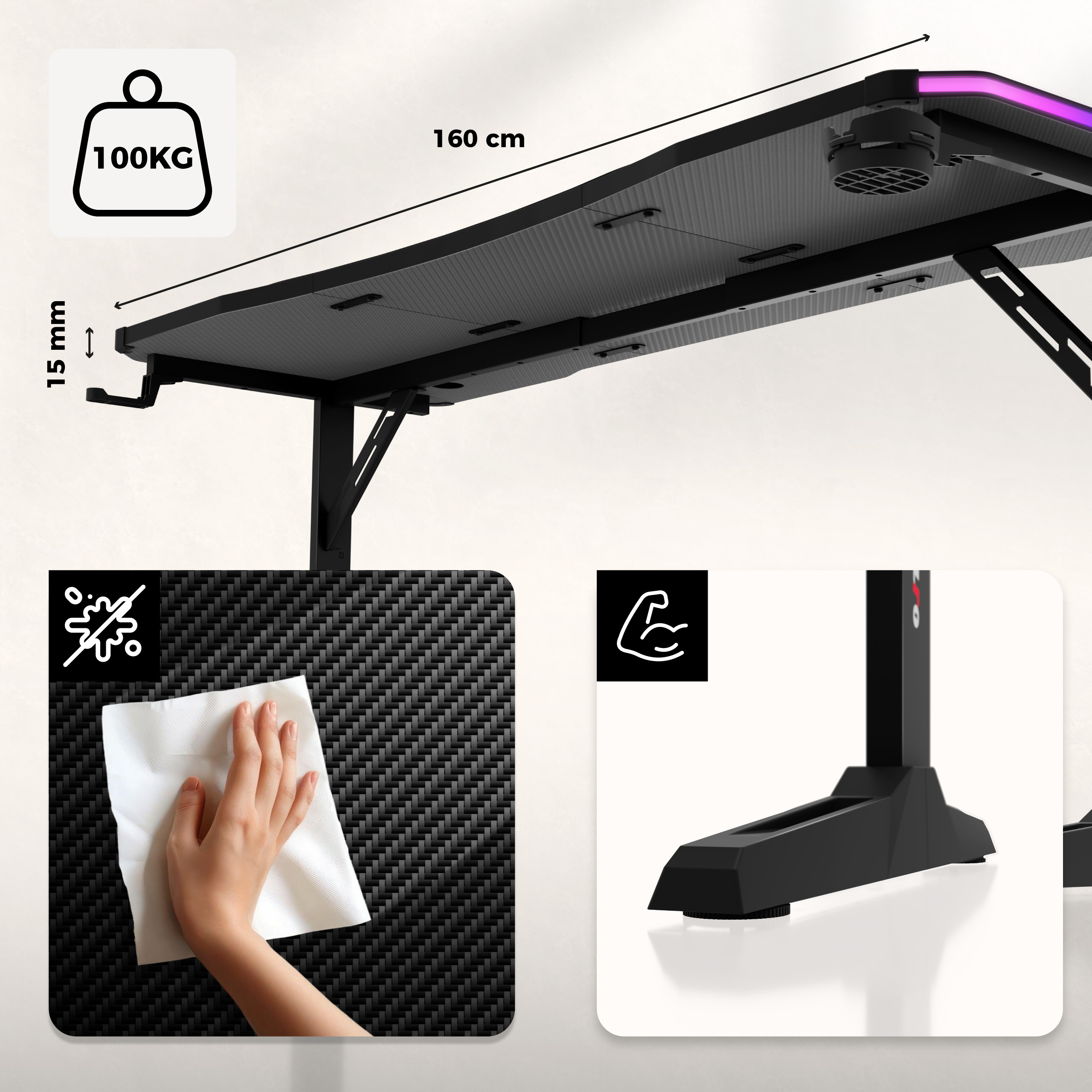 Duży, wytrzymały blat Hero 4.6