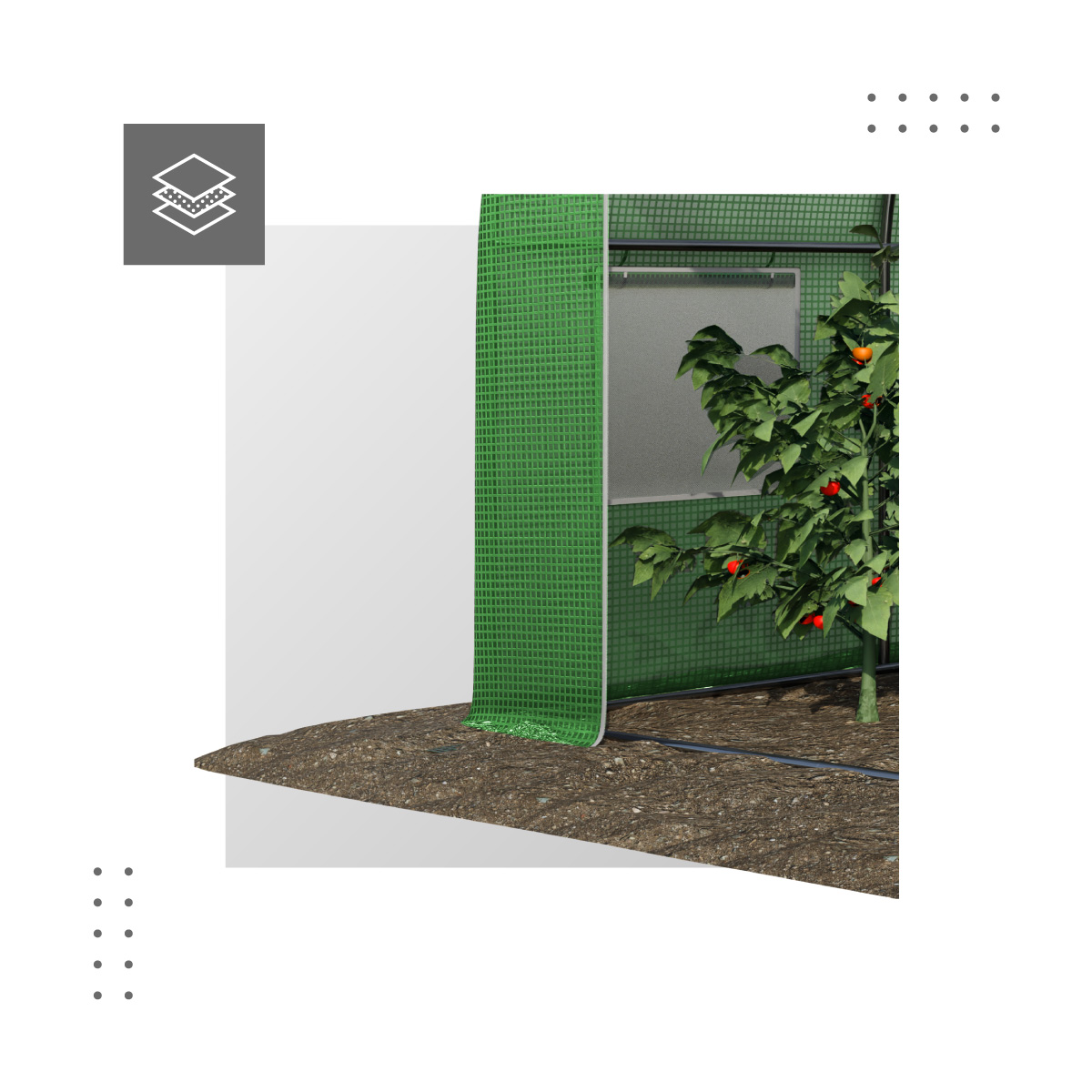 Tunel ogrodowy z fartuchem ziemnym Farmer