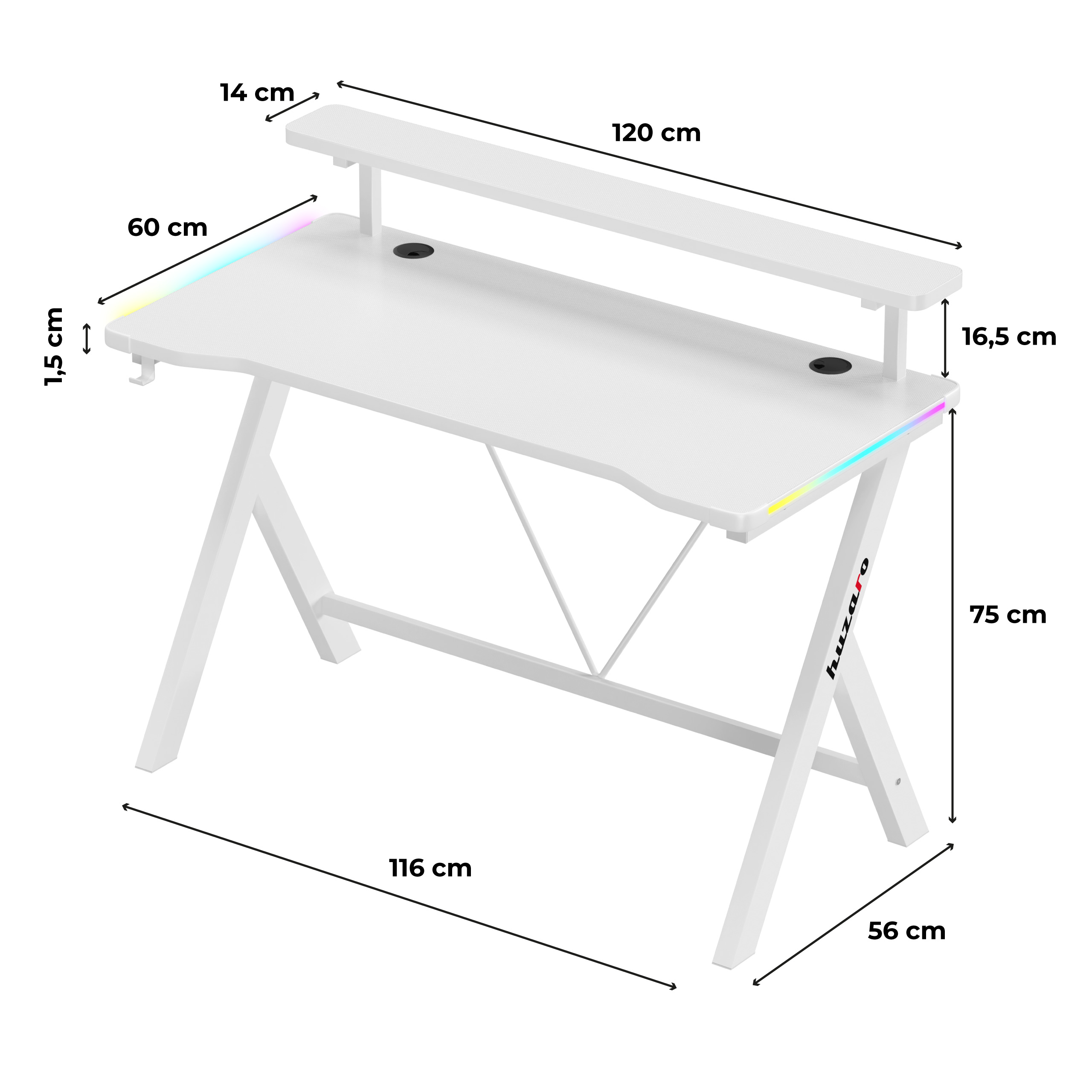 Wymiary biurka Hero 1.9