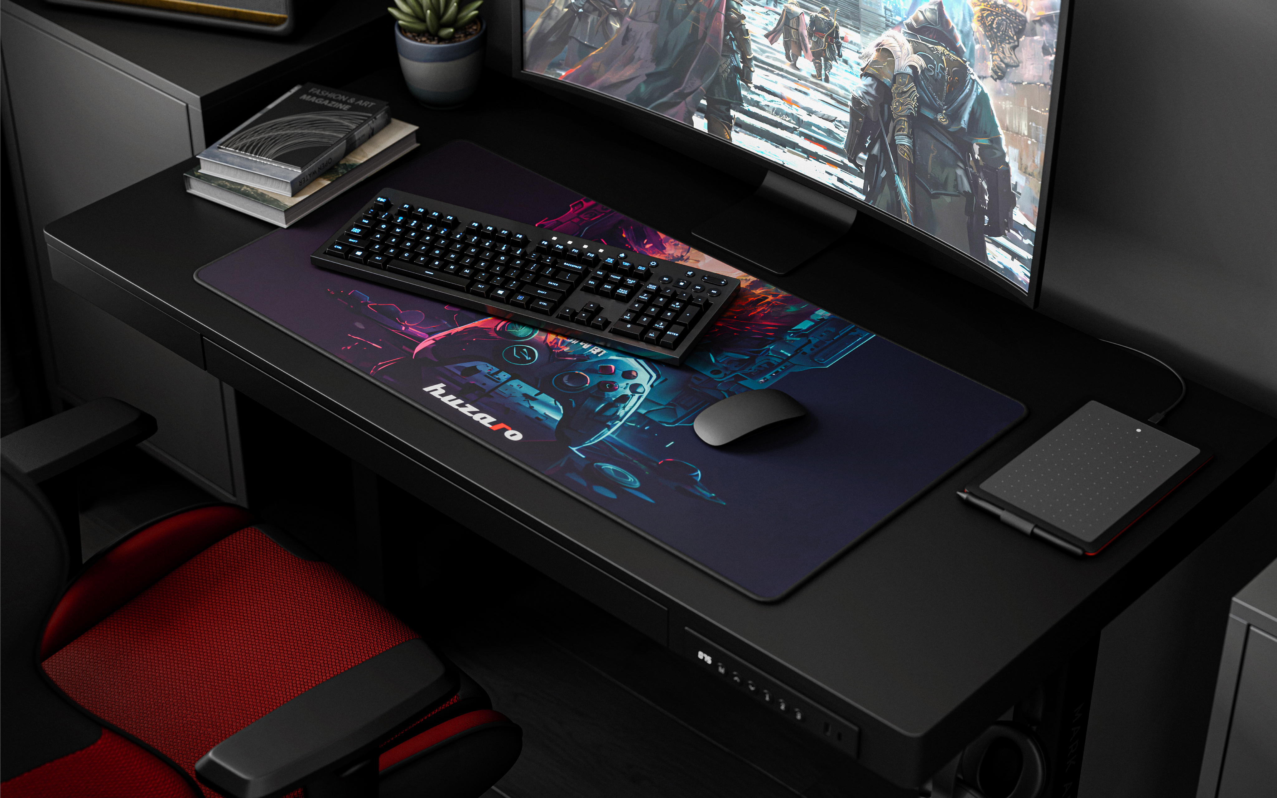 Pokój gamingowy z podkładką Mousepad