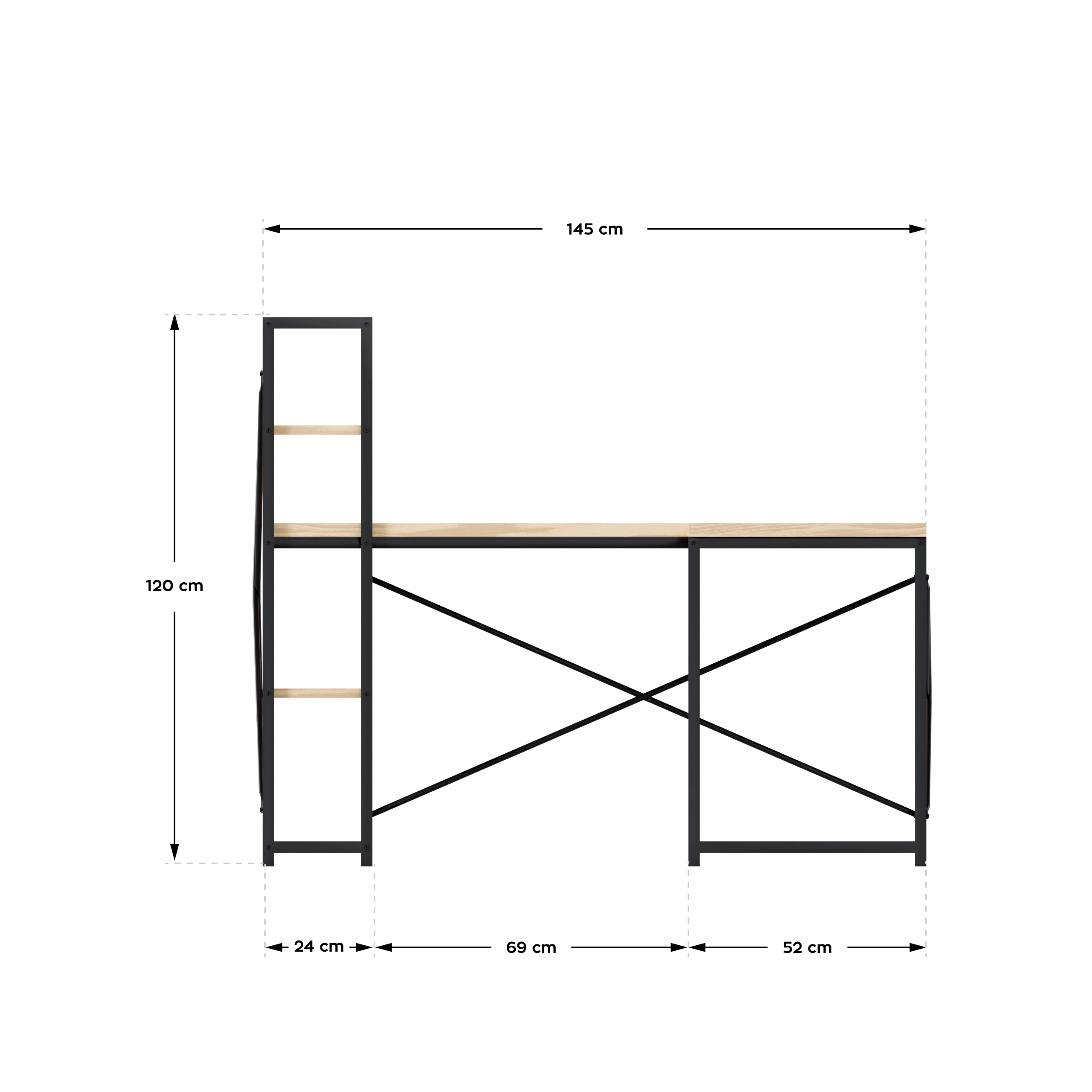 Wymiary biurka Leader 5.9 - rysunek 1