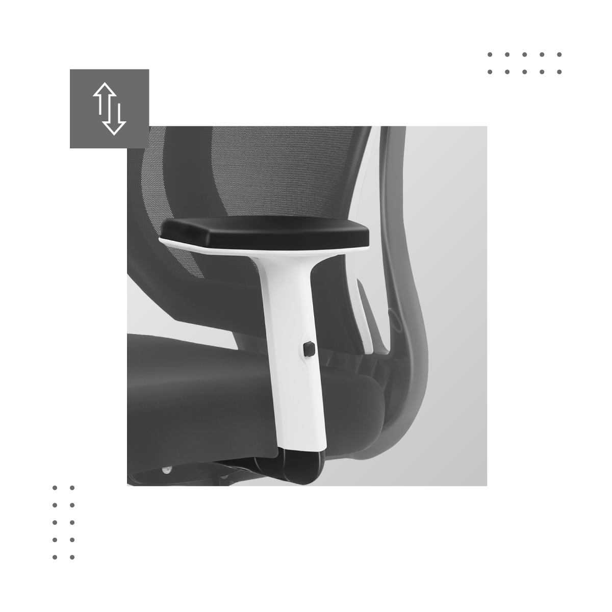 Prawy podłokietnik w fotelu biurowym Manager 3.9 Black