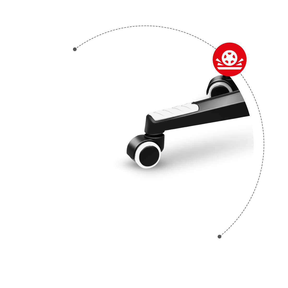 Kółka fotela Huzaro Force 4.7 White Mesh