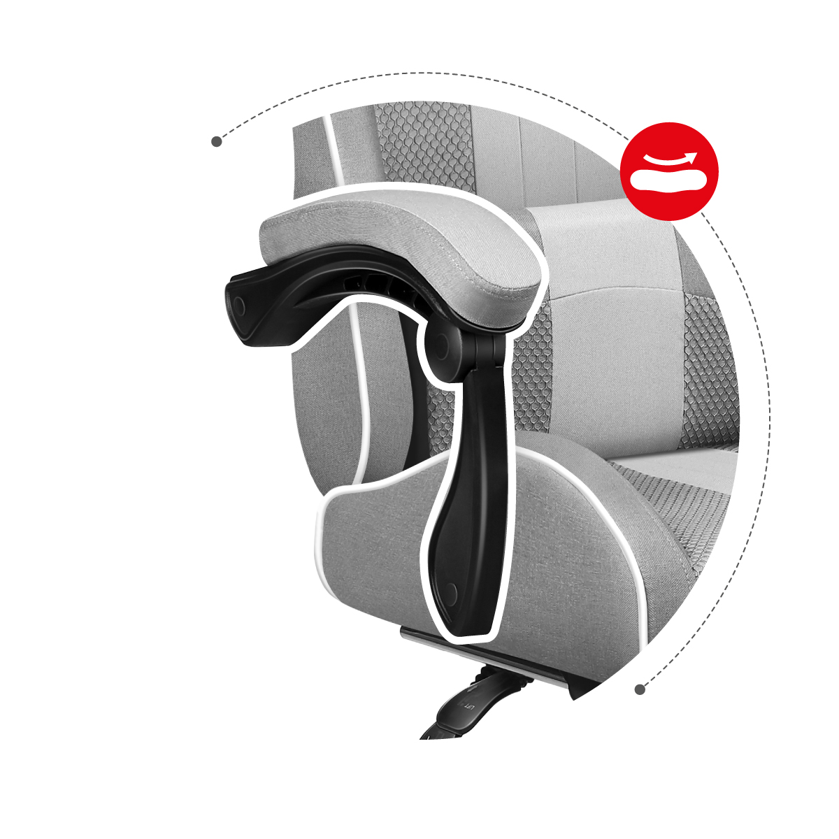 Podłokietnik Huzaro Force 4.7 White Mesh