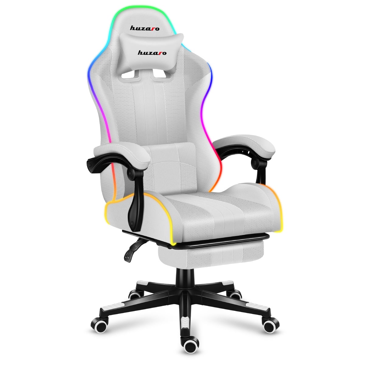 Huzaro Force 4.7 White RGB - widok ukośny