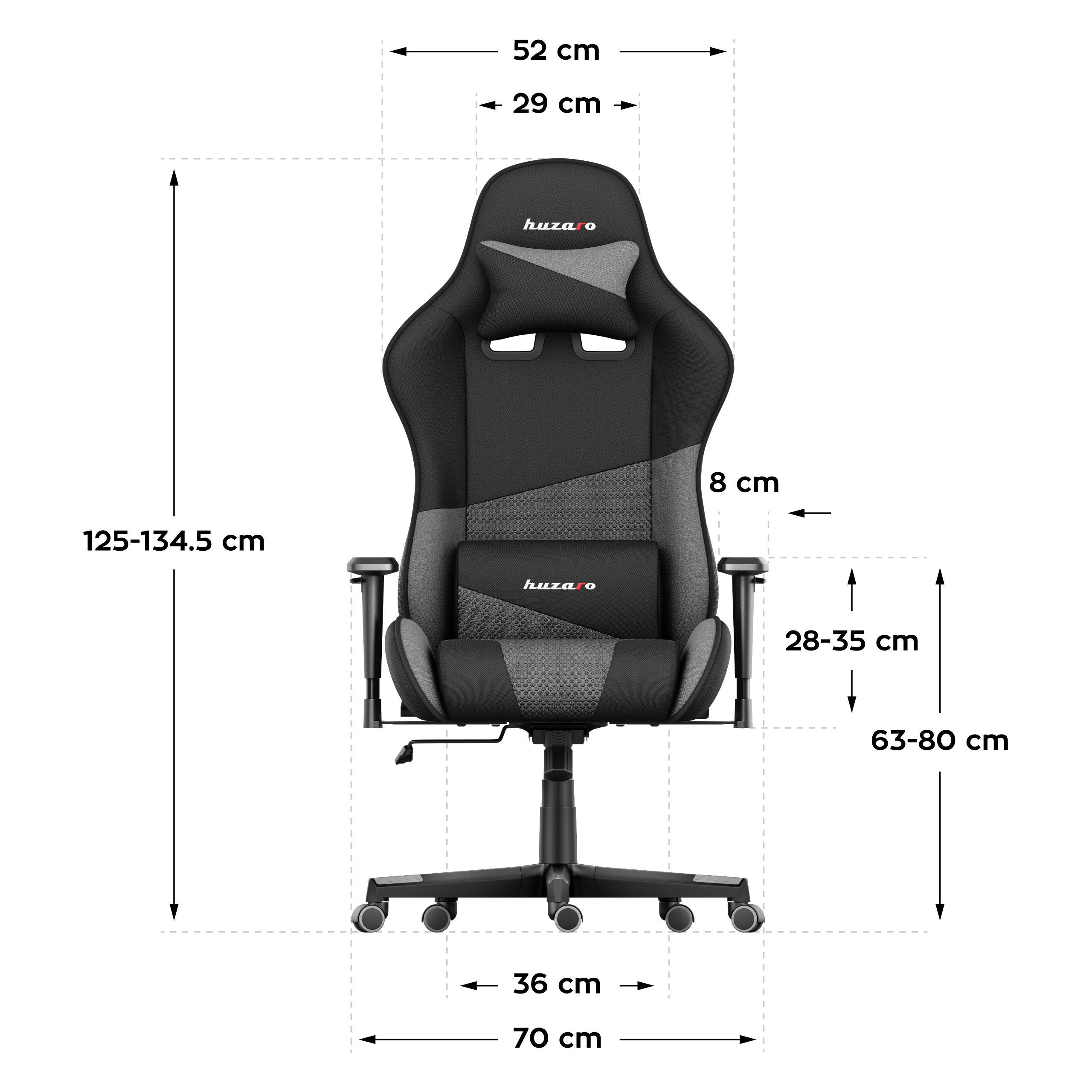 Wymiary fotela prz&oacute;d