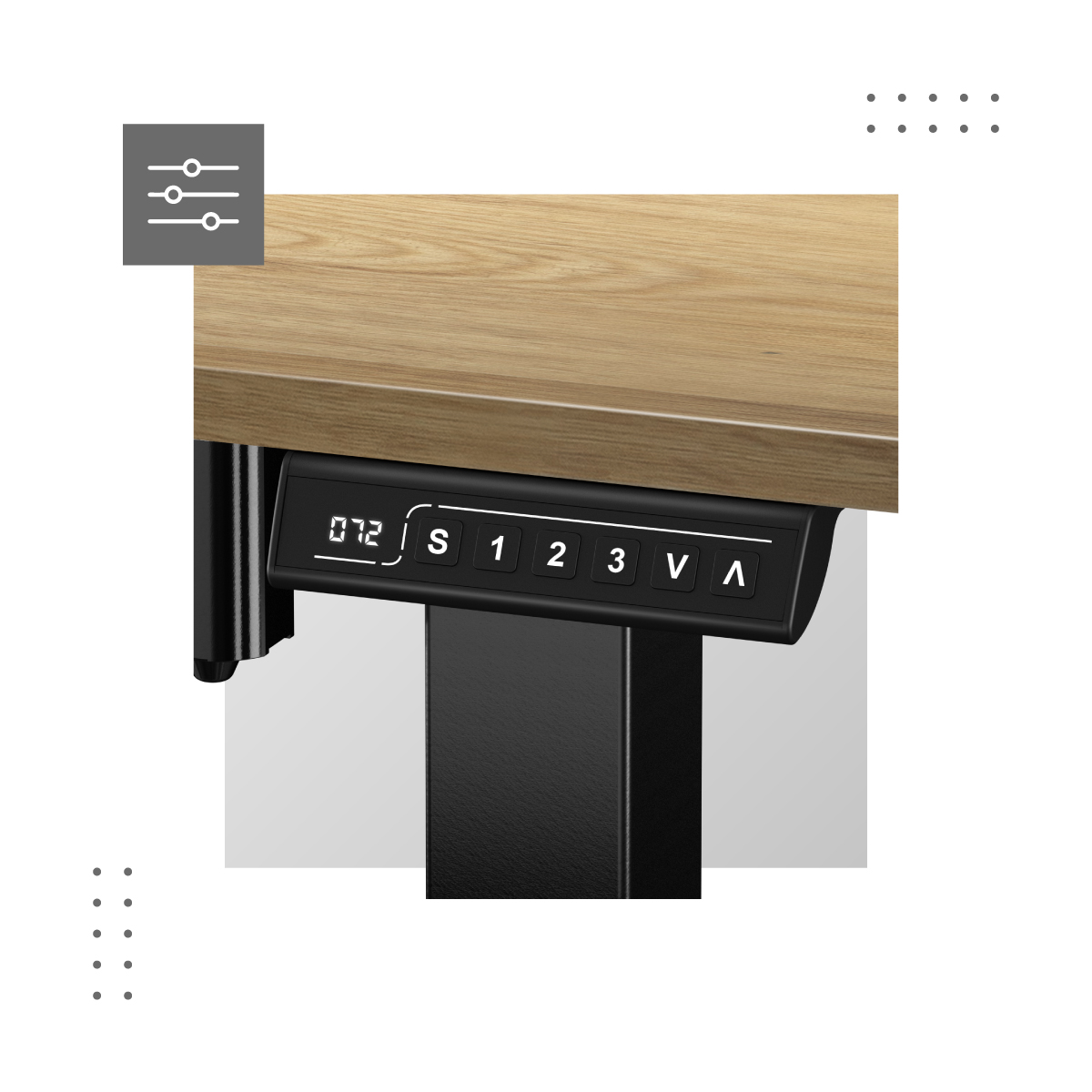 Panel sterowania biurka