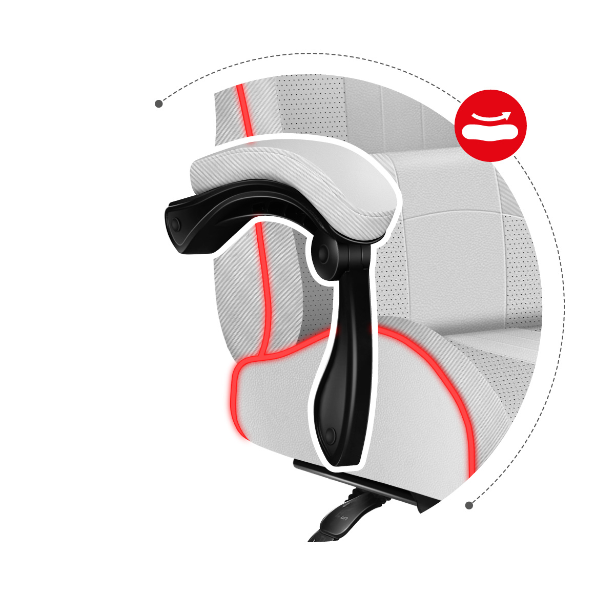 Podłokietnik Huzaro Force 4.7 White RGB