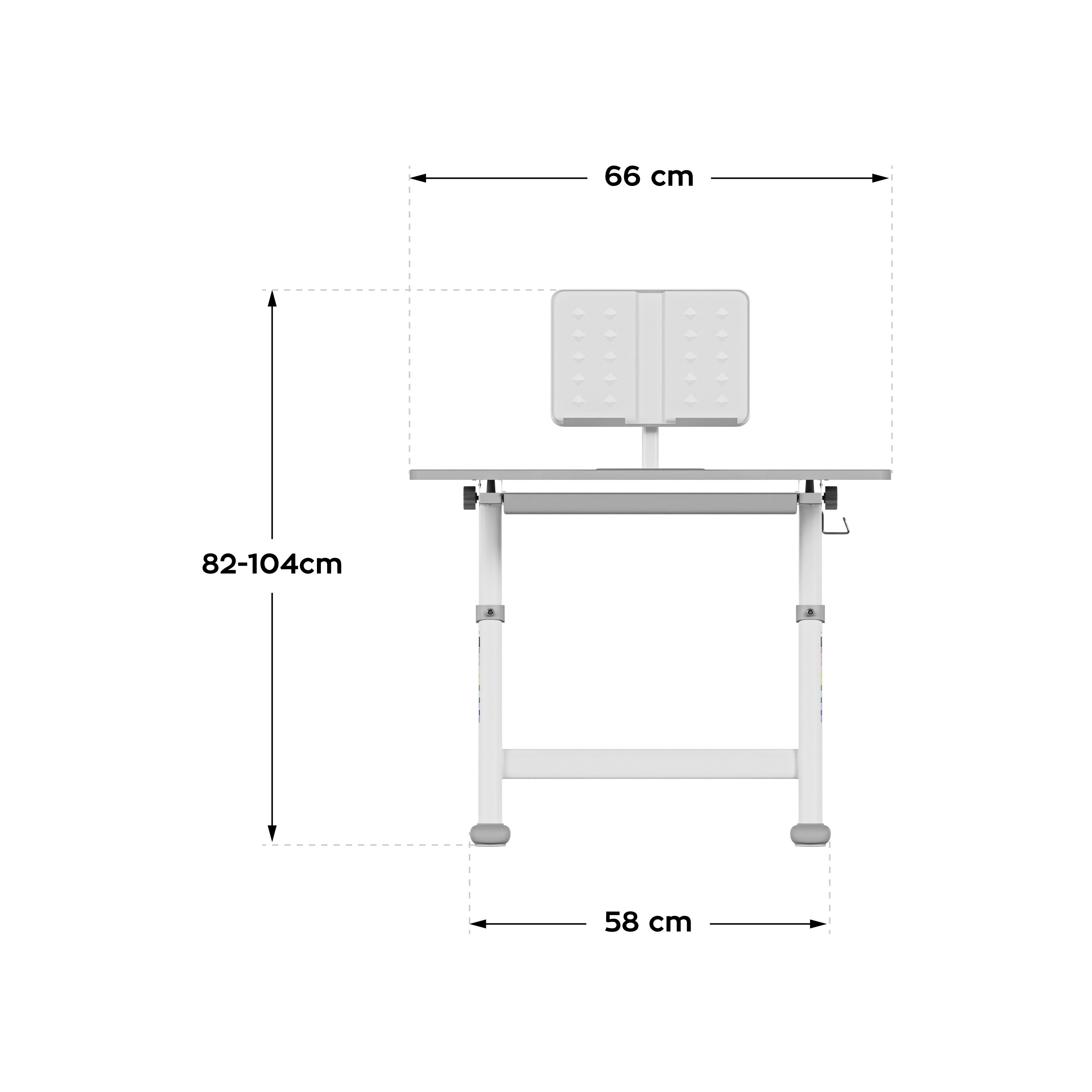 Wymiary biurka Study 3.0 front
