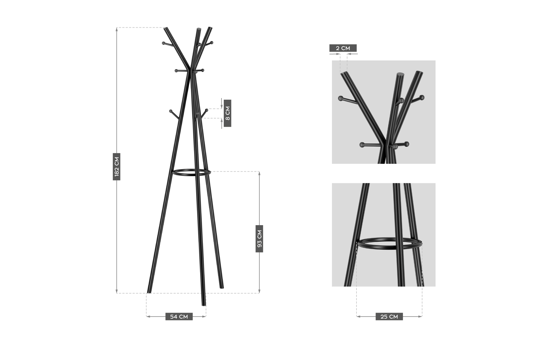 Wymiary wieszaka Mark Adler Host 3.0