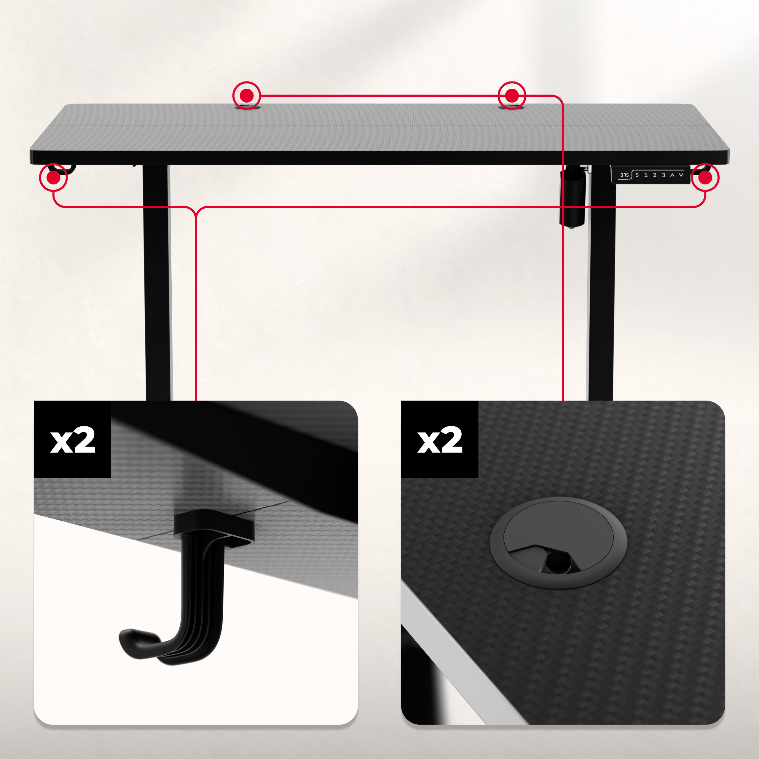 Uchwyty i otwory na przewody Hero 8.1