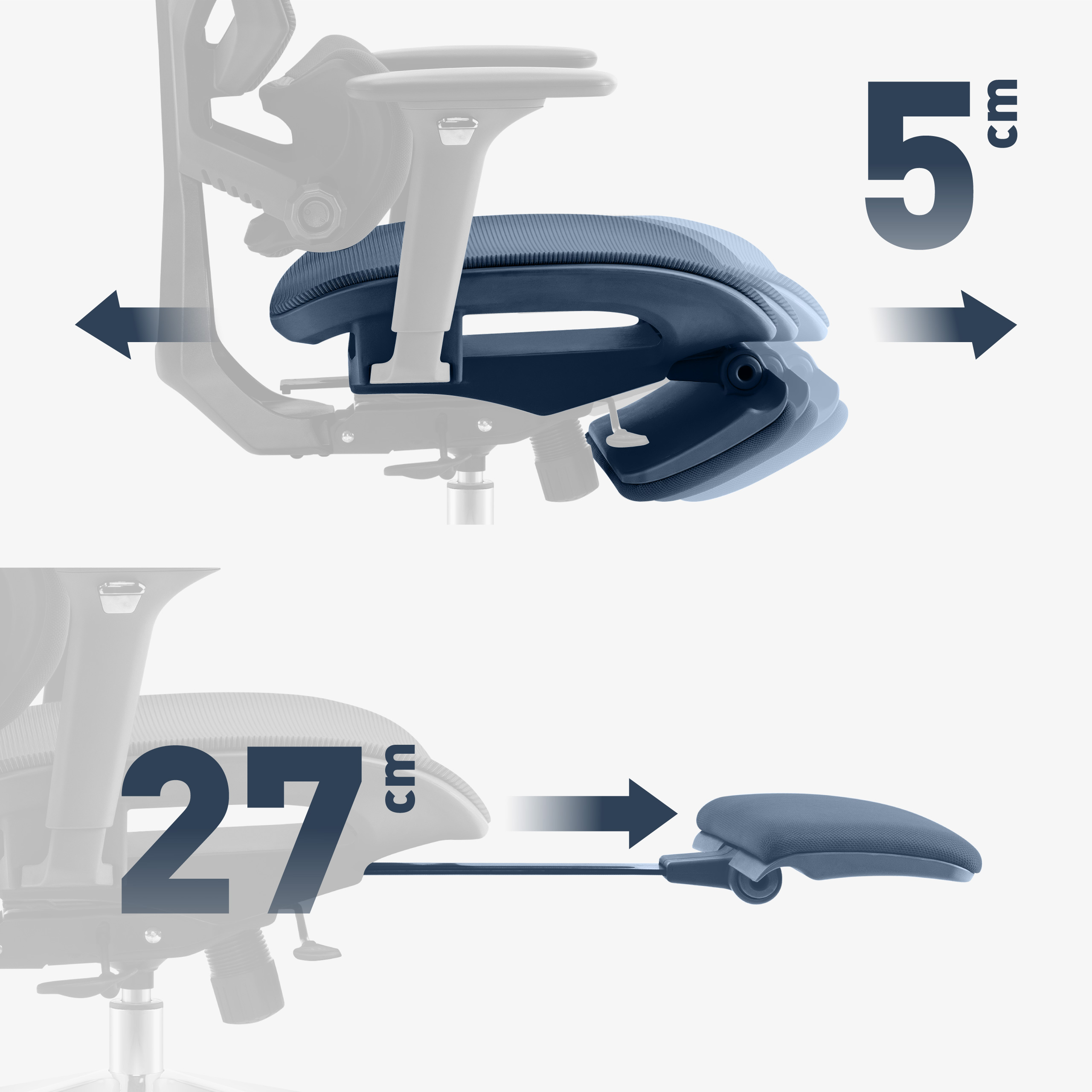 Podnóżek i regulacja głębokości siedziska
