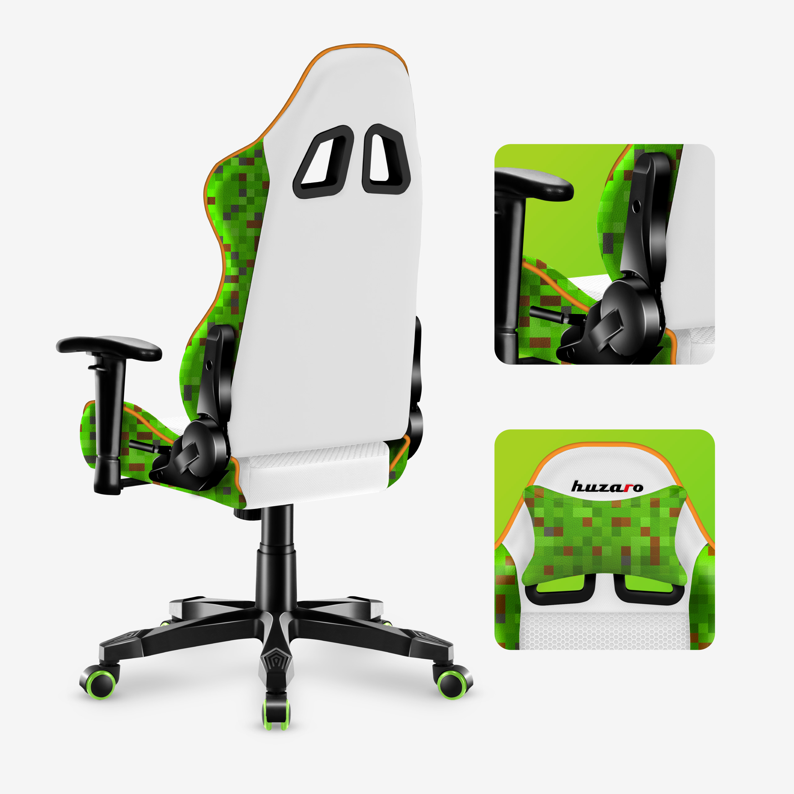 Tył fotela Huzaro Ranger 6.0 z poduszką pod kark i dźwignią ustawiania oparcia