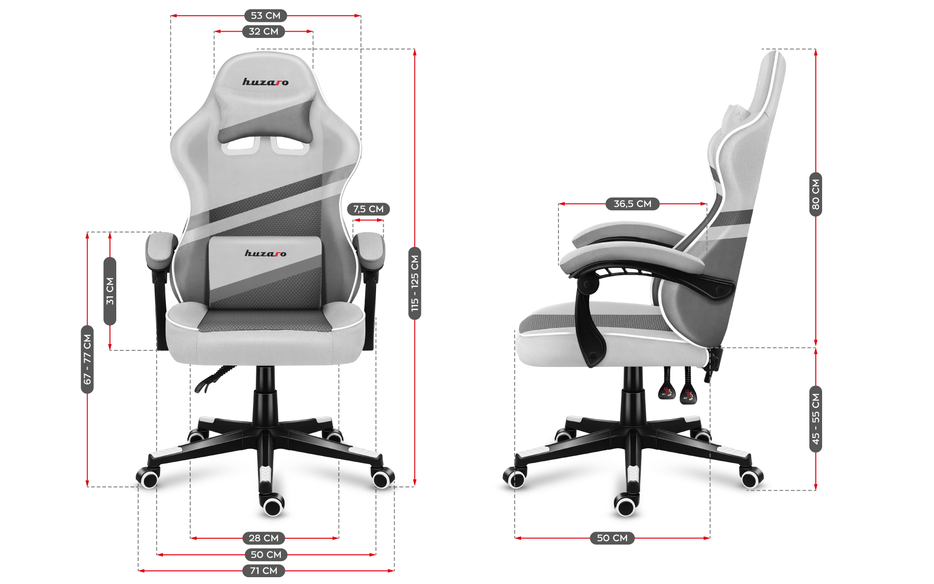 Wymiary fotela Force 4.4