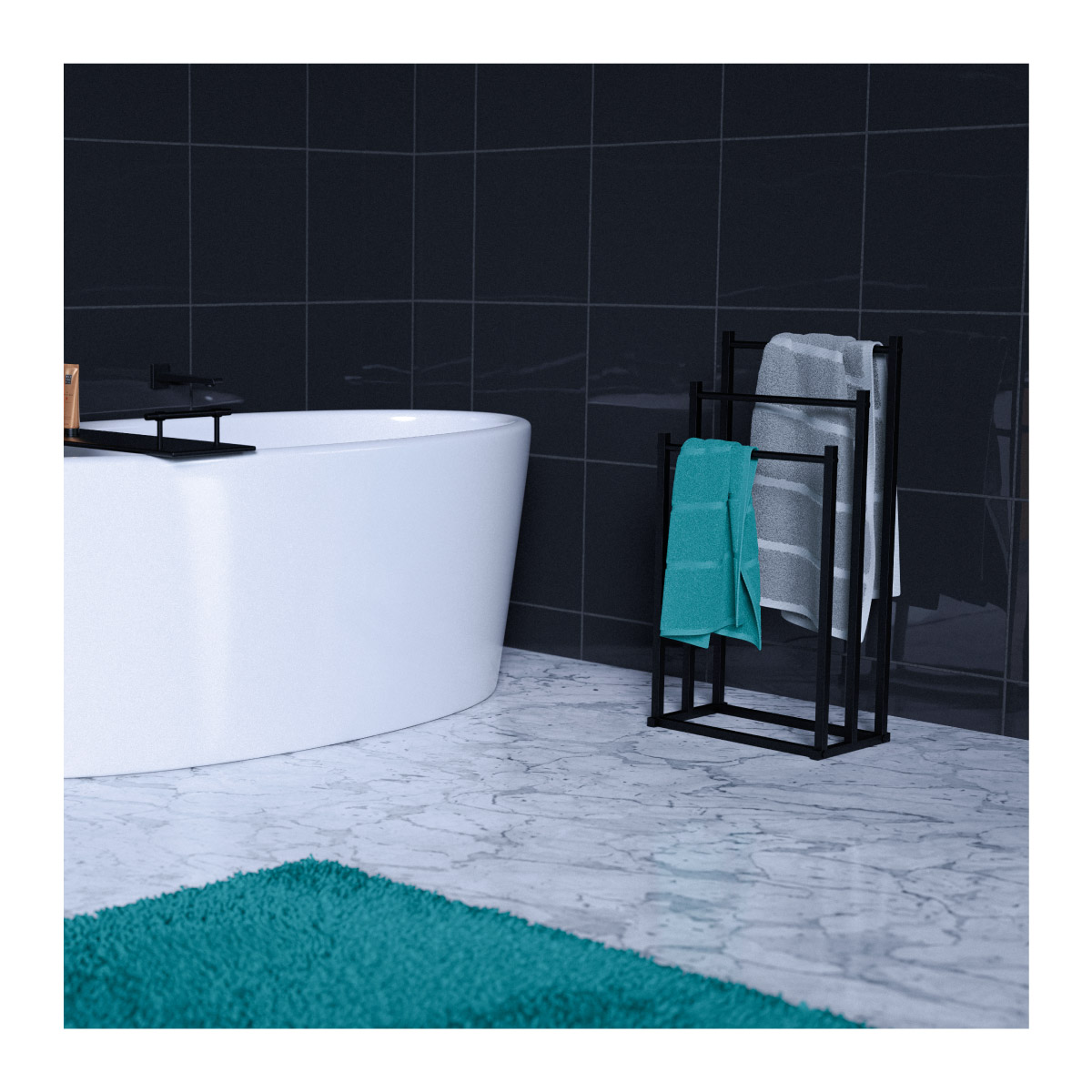 Wieszak łazienkowy na ręczniki dwuramienny