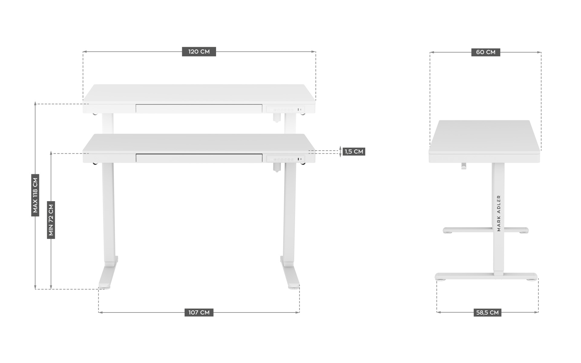 Wymiary biurka Leader 8.2