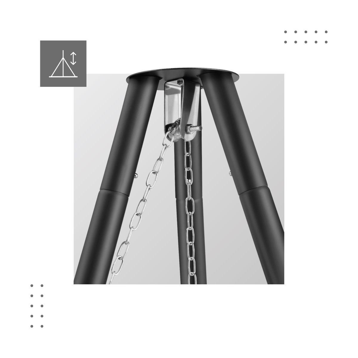 Grill z regulowaną wysokością rusztu