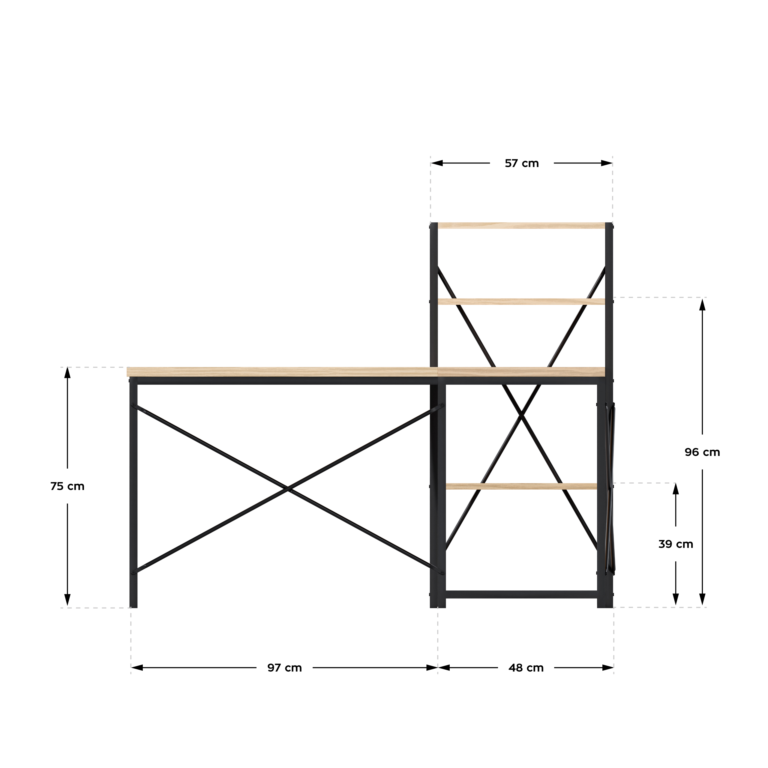 Wymiary biurka Leader 5.9 - rysunek 2