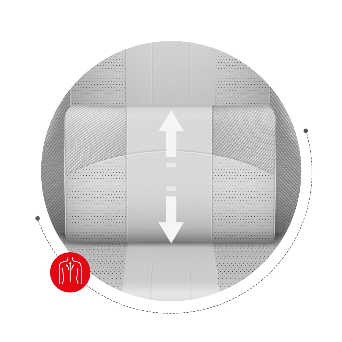 Poduszka lędźwiowa Huzaro Force 4.7 White RGB