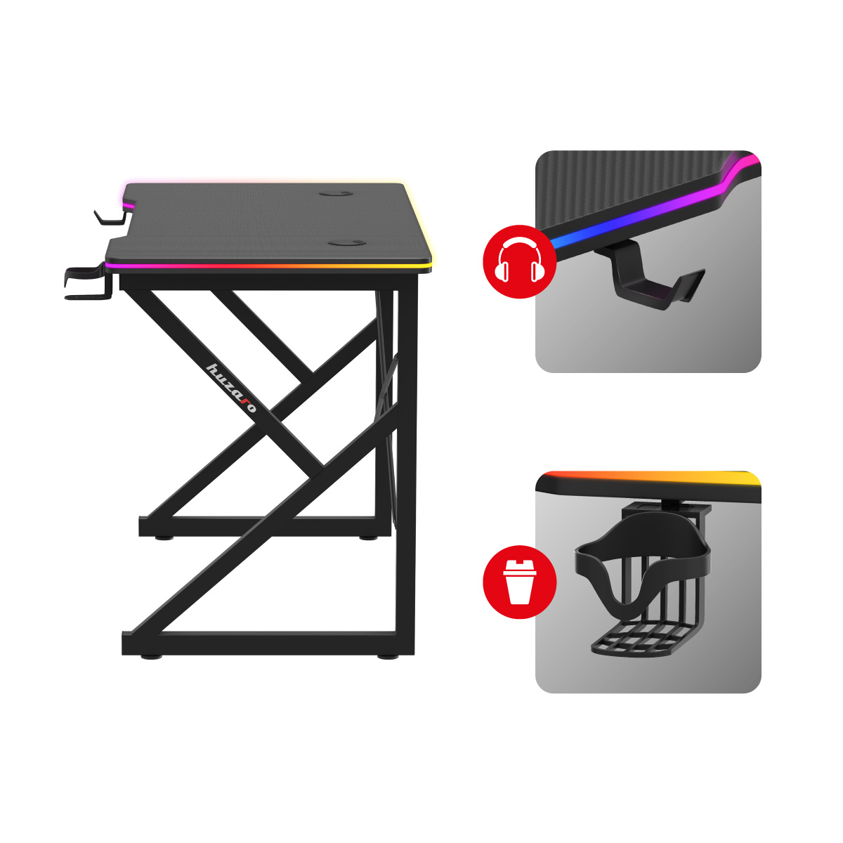 Uchwyty i cupholder na biurku Hero 1.7