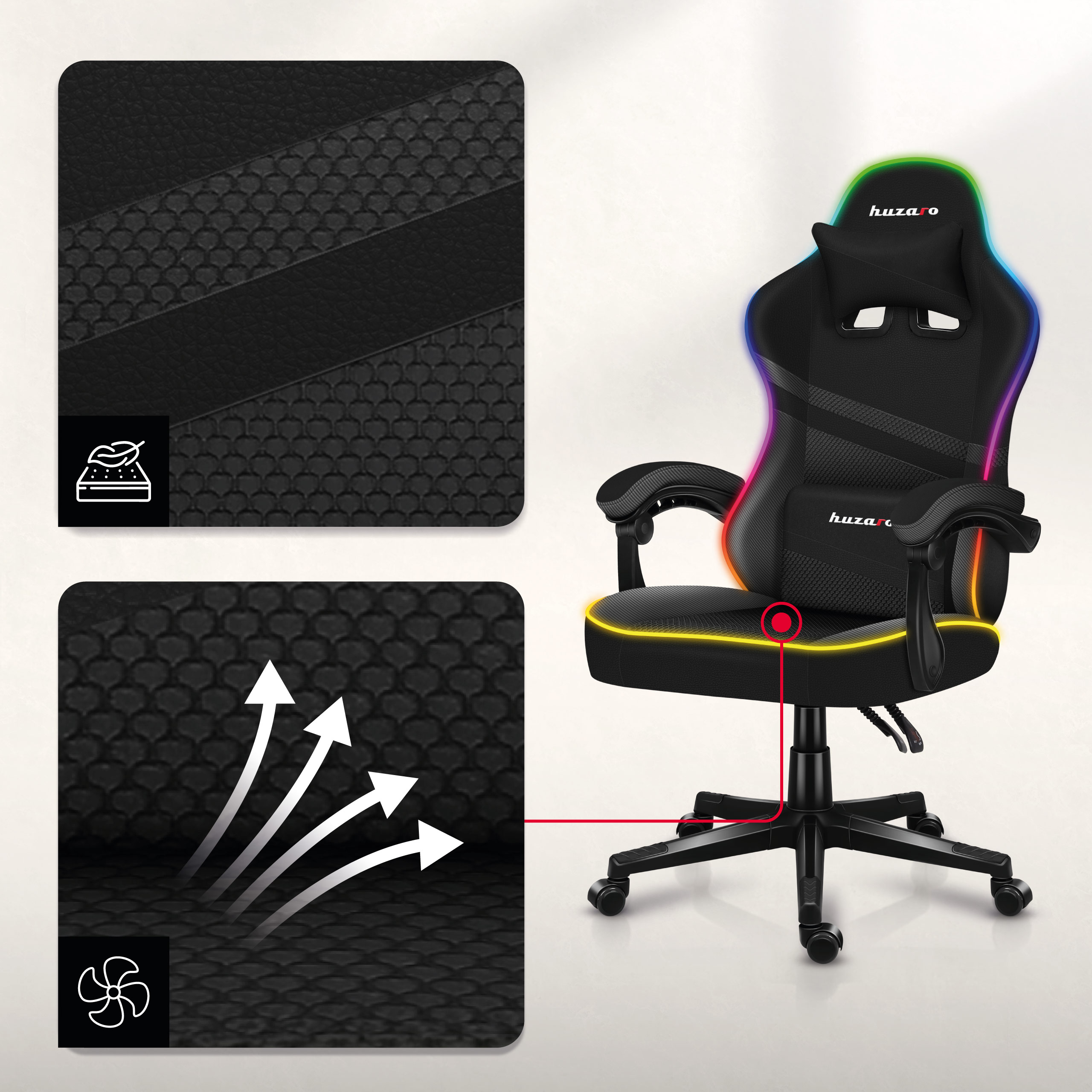 Fotel Huzaro Force 4.4 materiały