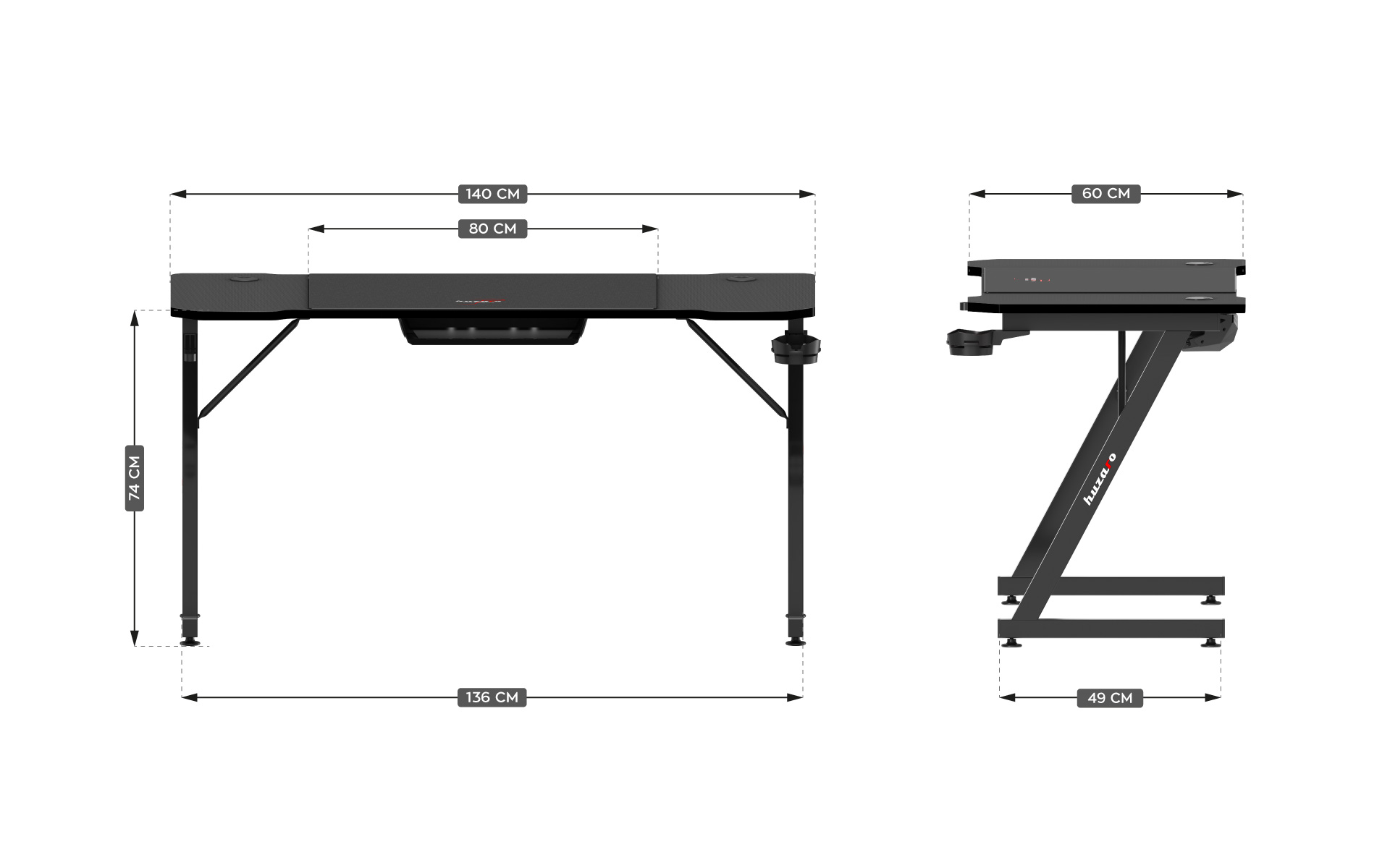 Wymiary biurka Hero 3.3