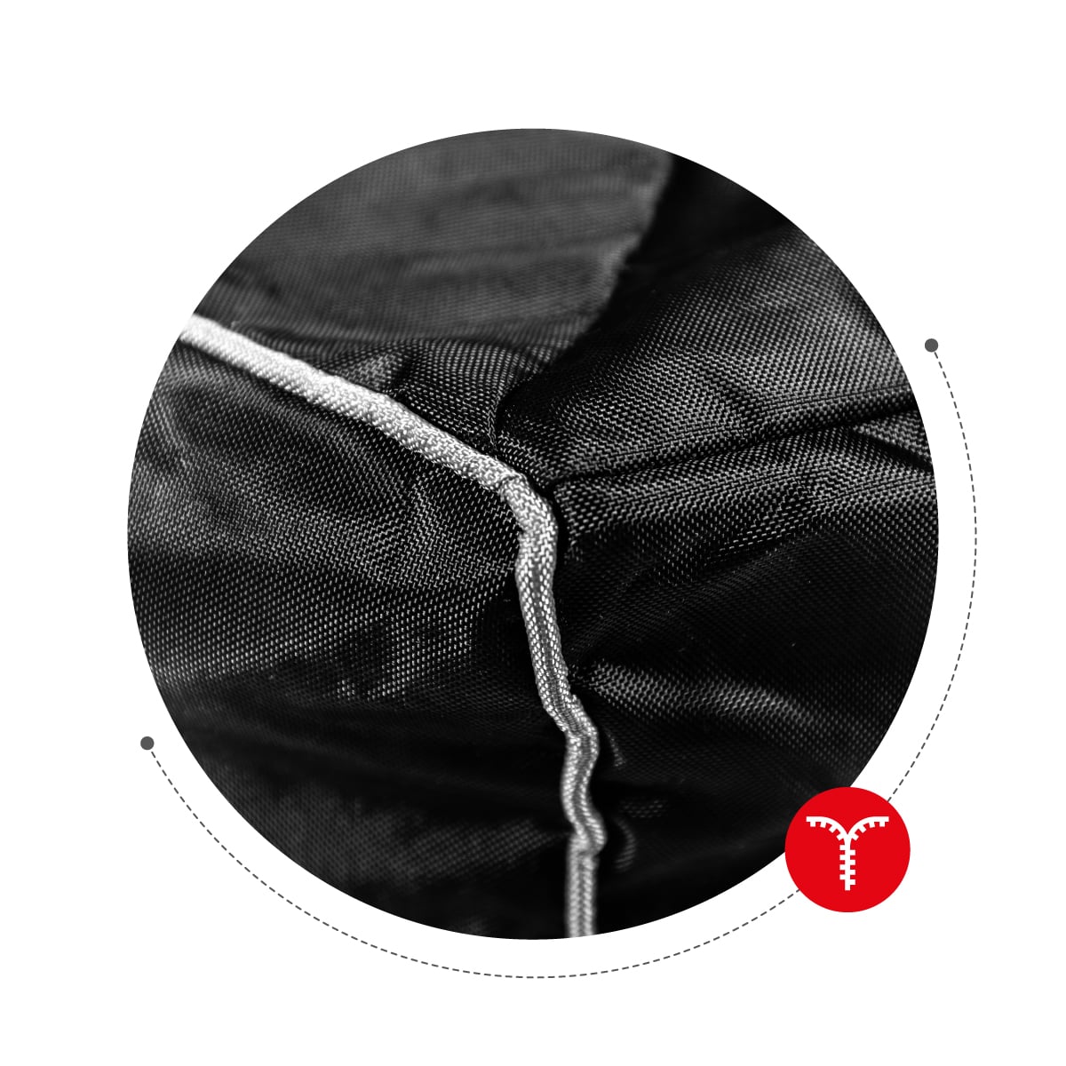 Wytrzymałe szwy pufy