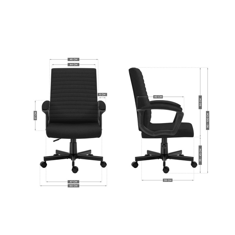 Wymiary fotela Mark Adler Boss 2.5 Black