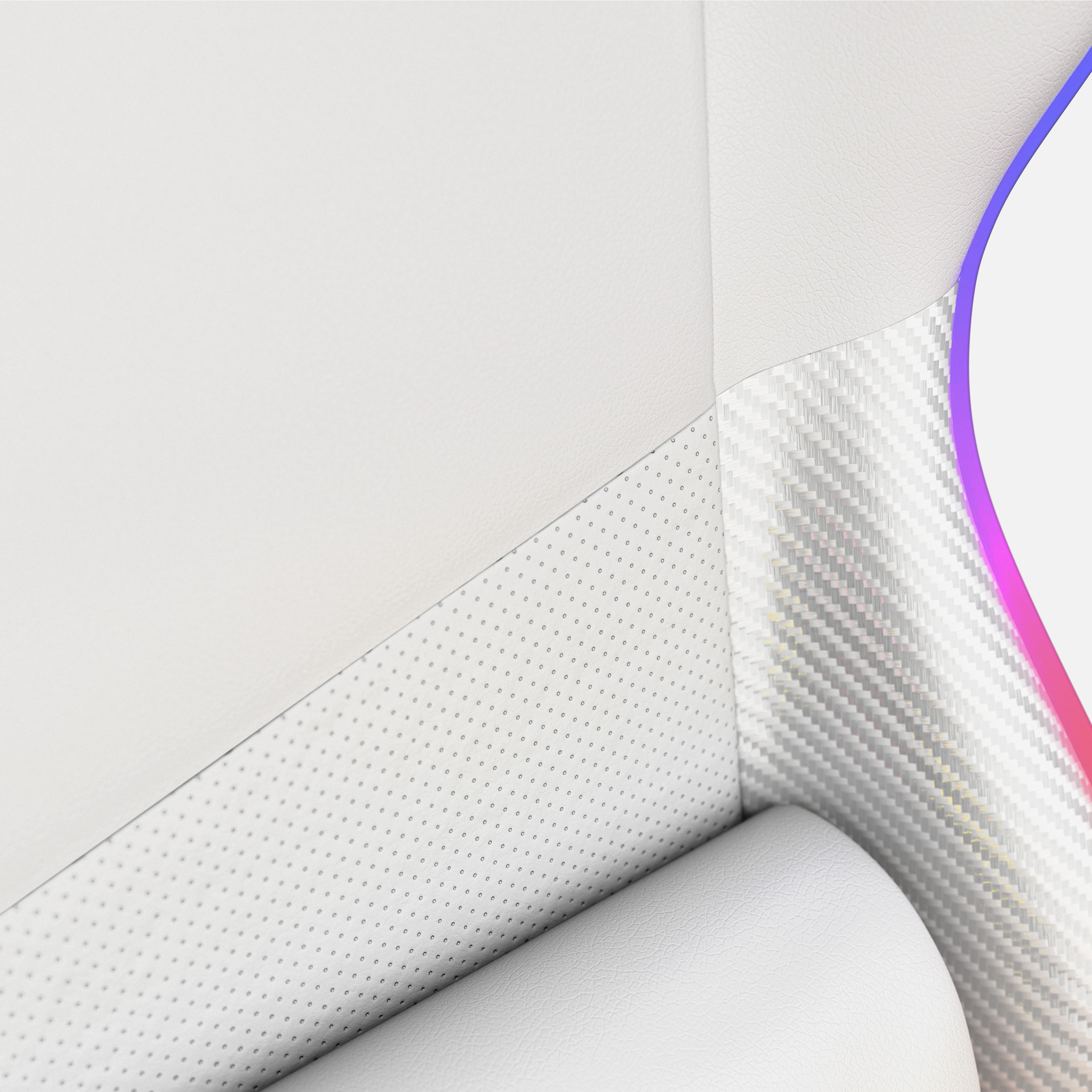 Materiał fotela Huzaro Force 6.2 White RGB - detale