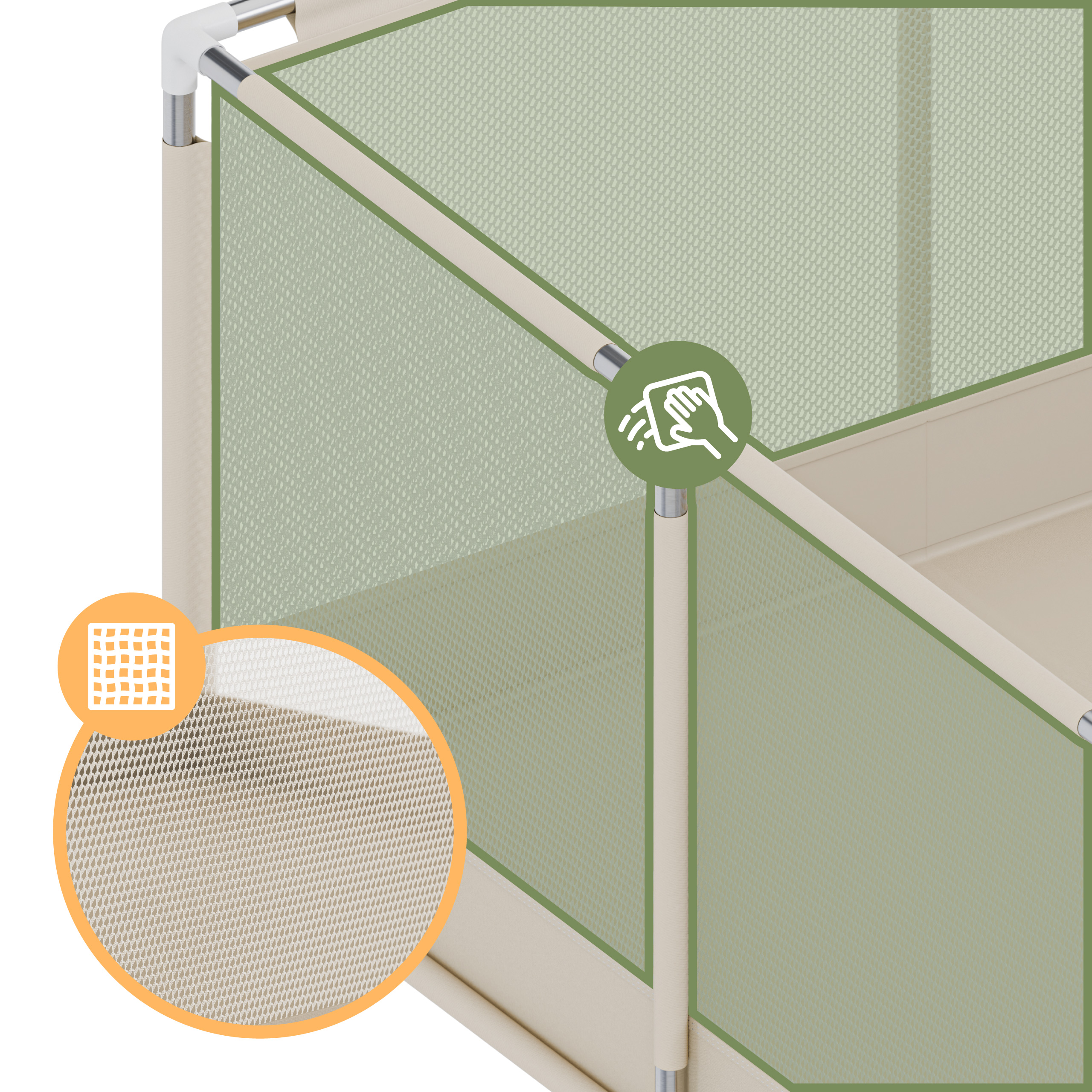 Tulano Cozy 50 kojec ze ściankami z przejrzystej siatki