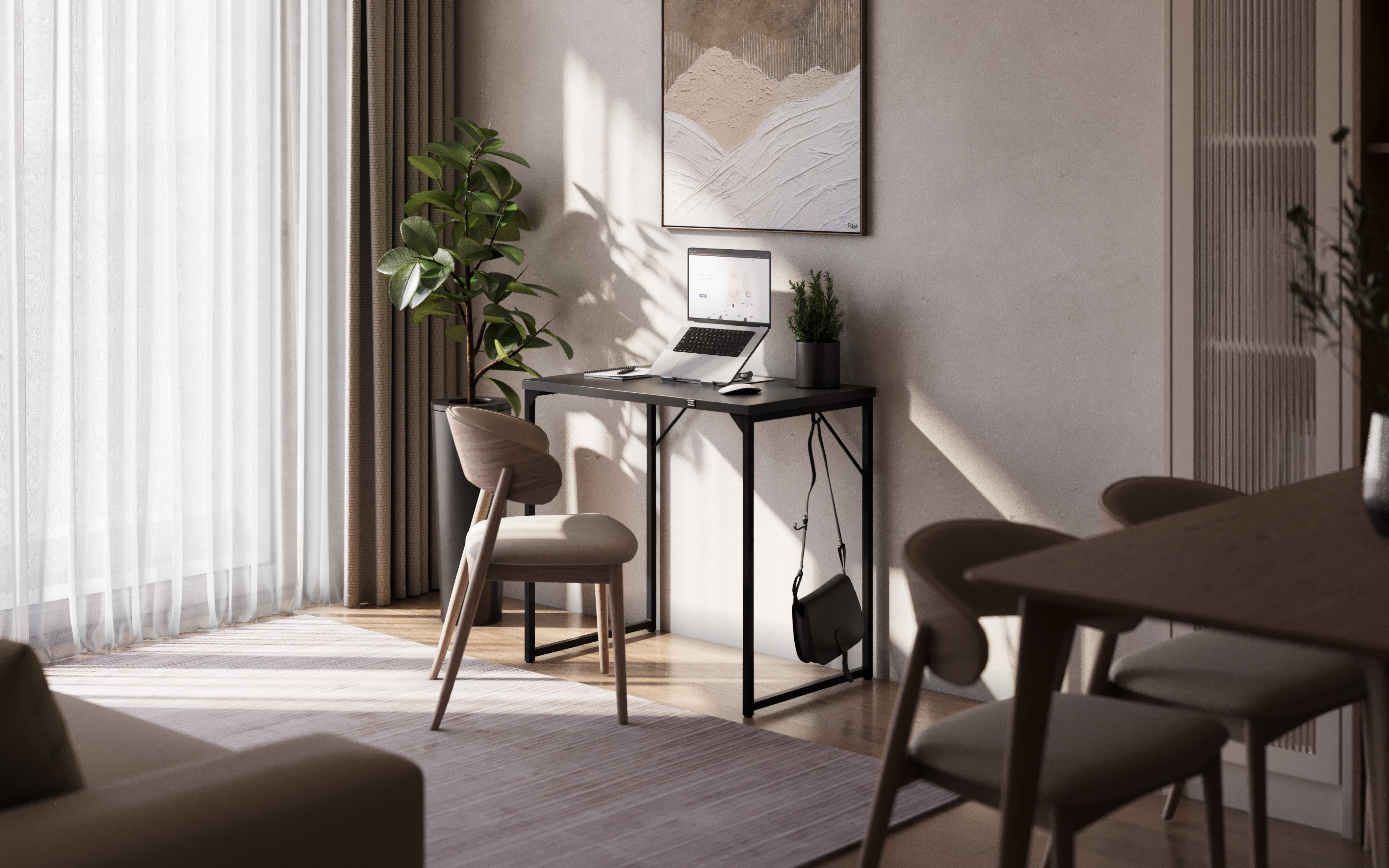 Aranżacja wnętrza z biurkiem