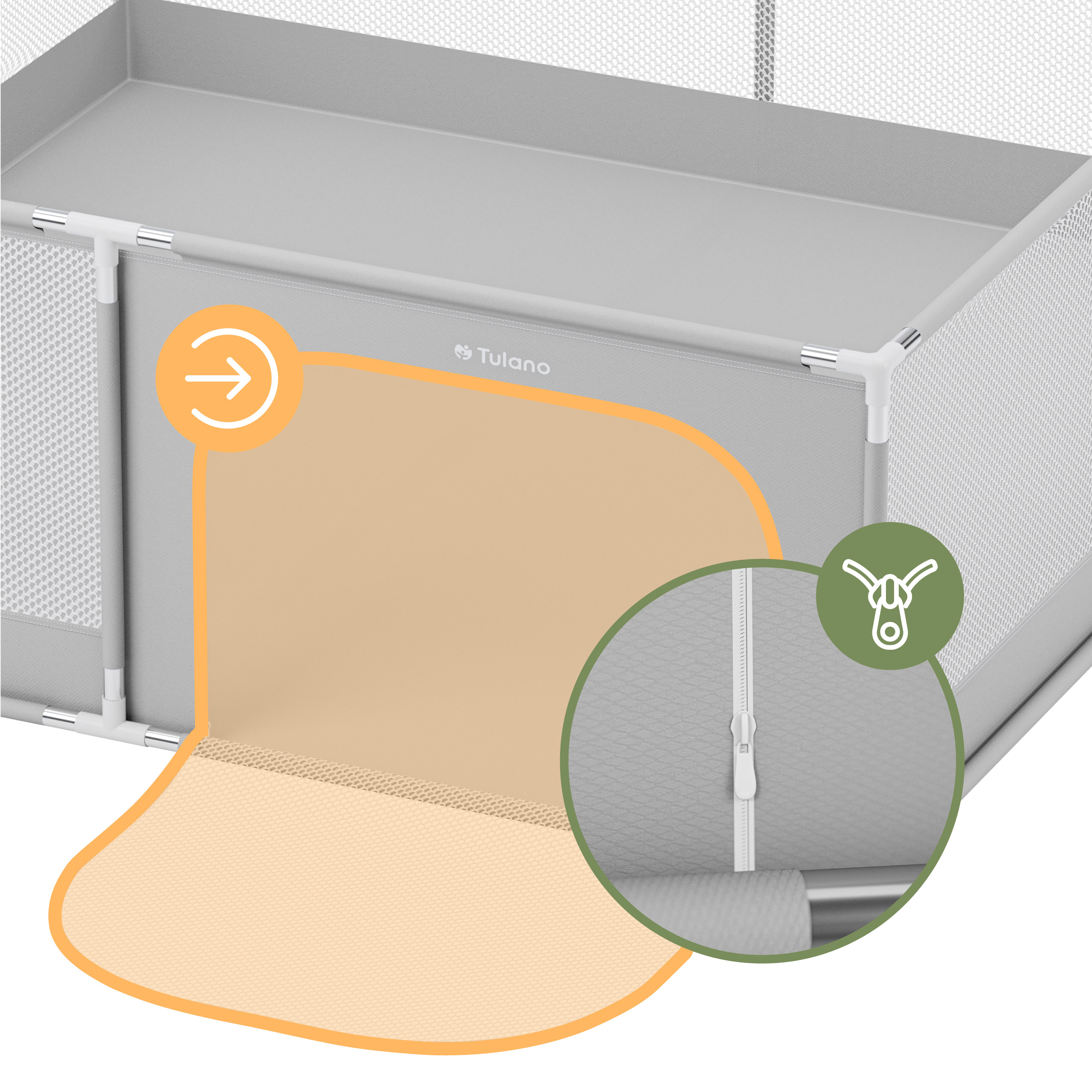 Tulano Cozy 28 wejście na zamek błyskawiczny i przyssawki