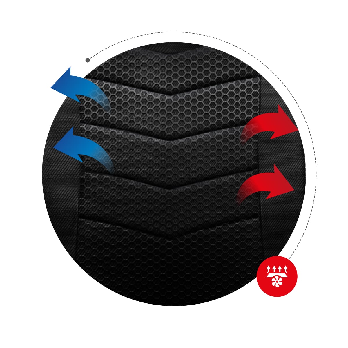 Technologia AIR w fotelu Huzaro Force 2.5 Grey Mesh