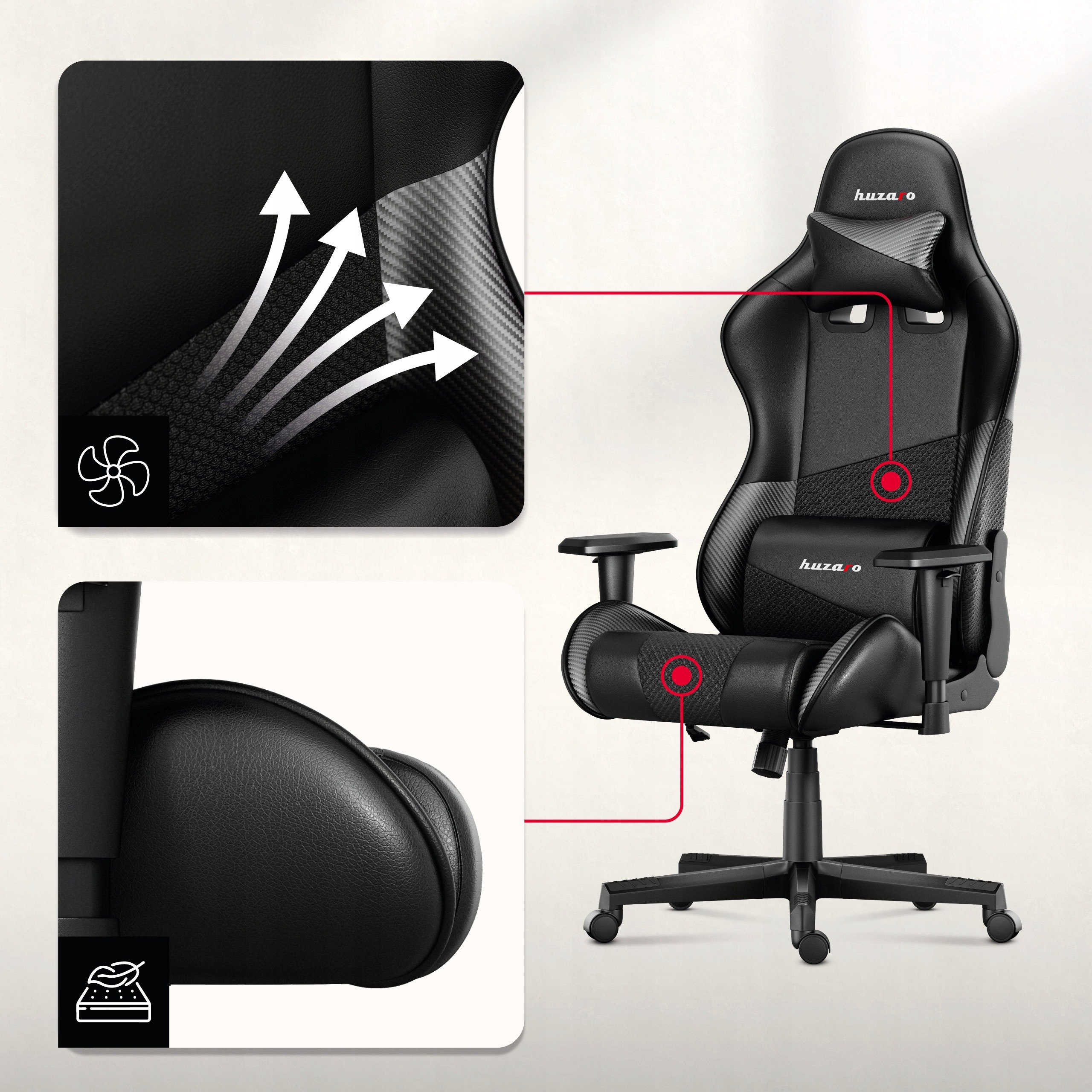✅ Fabric gaming seats with AIR technology