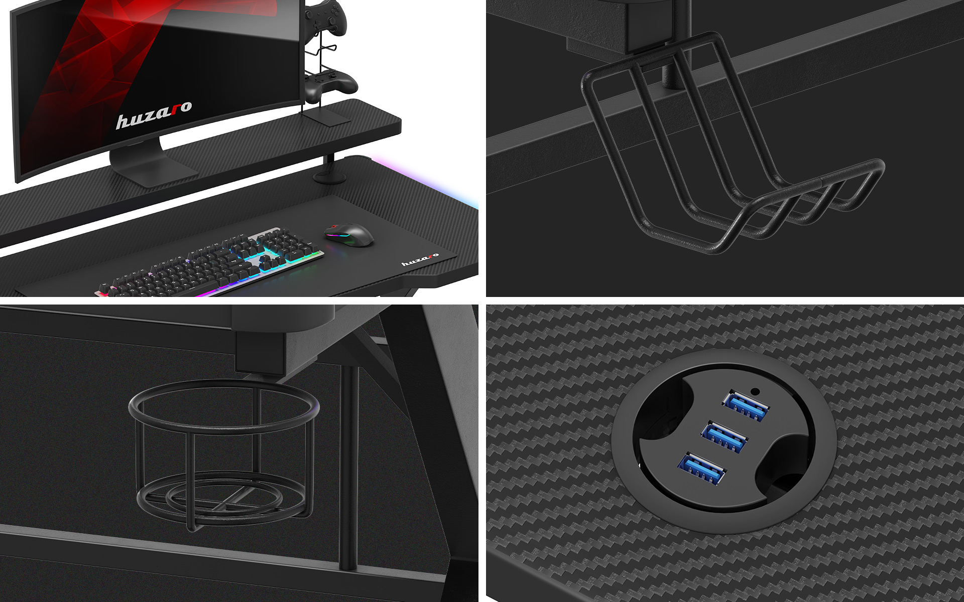 Zbliżenia detali biurka Hero 5.0