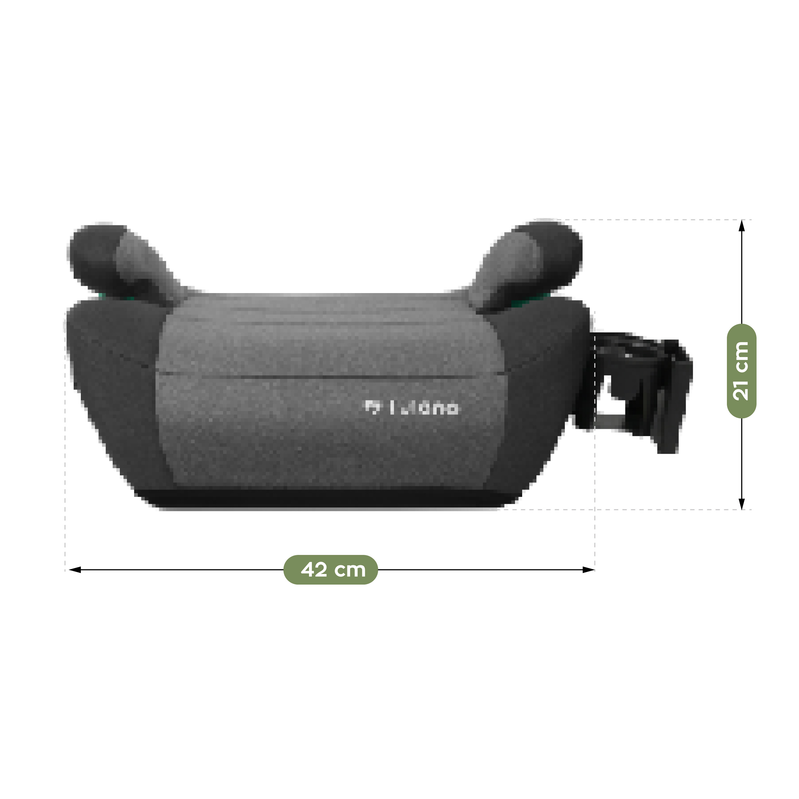 Wymiary fotelika Cabby 35 - przód