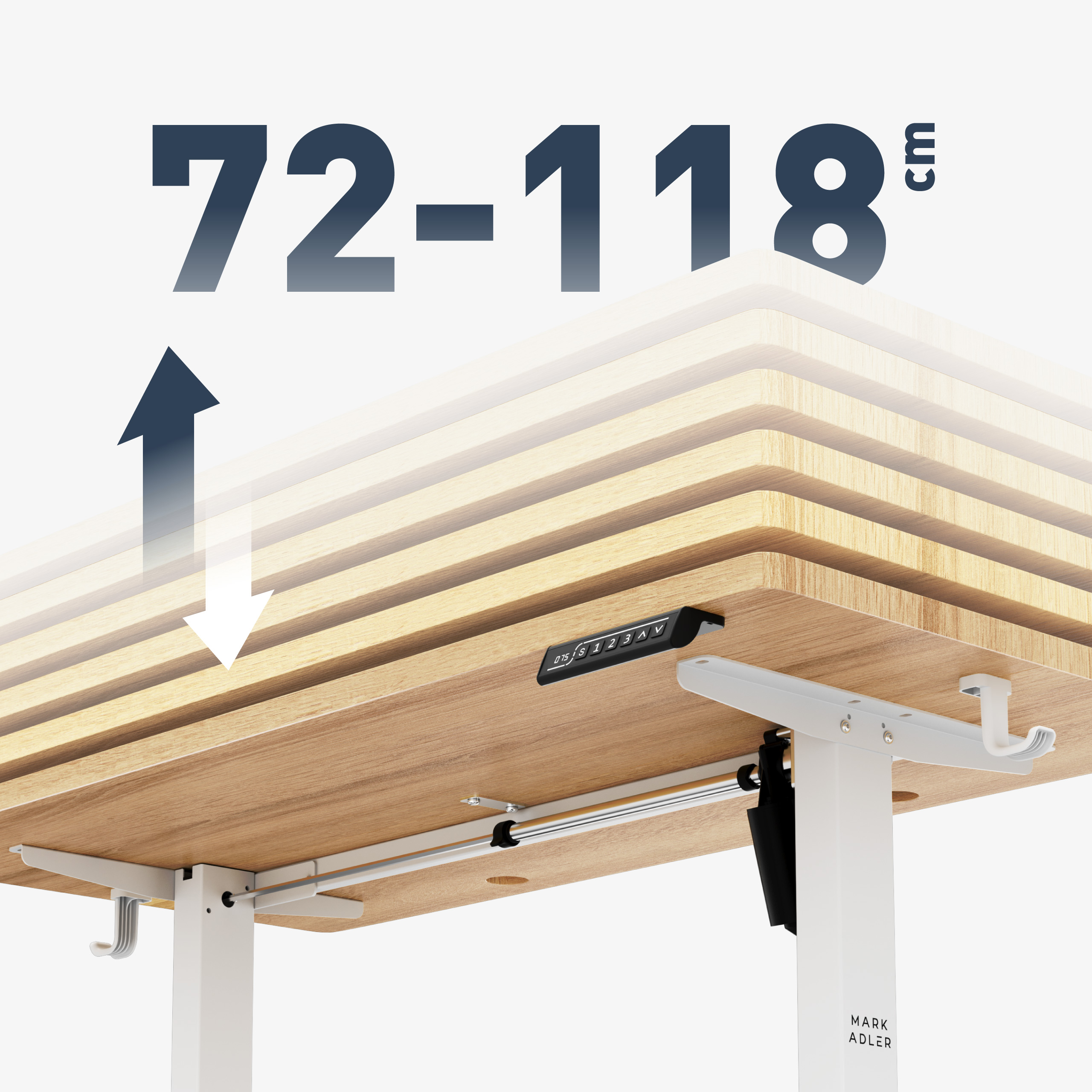 Regulacja wysokości 72–118 cm