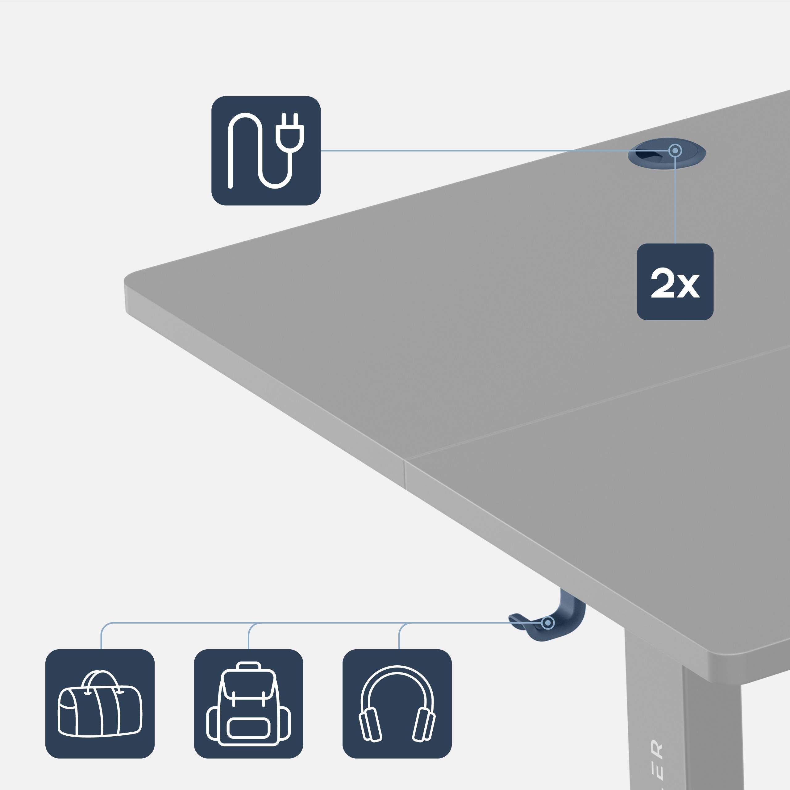 Leader 7.6 - wloty na przewody i uchwyty