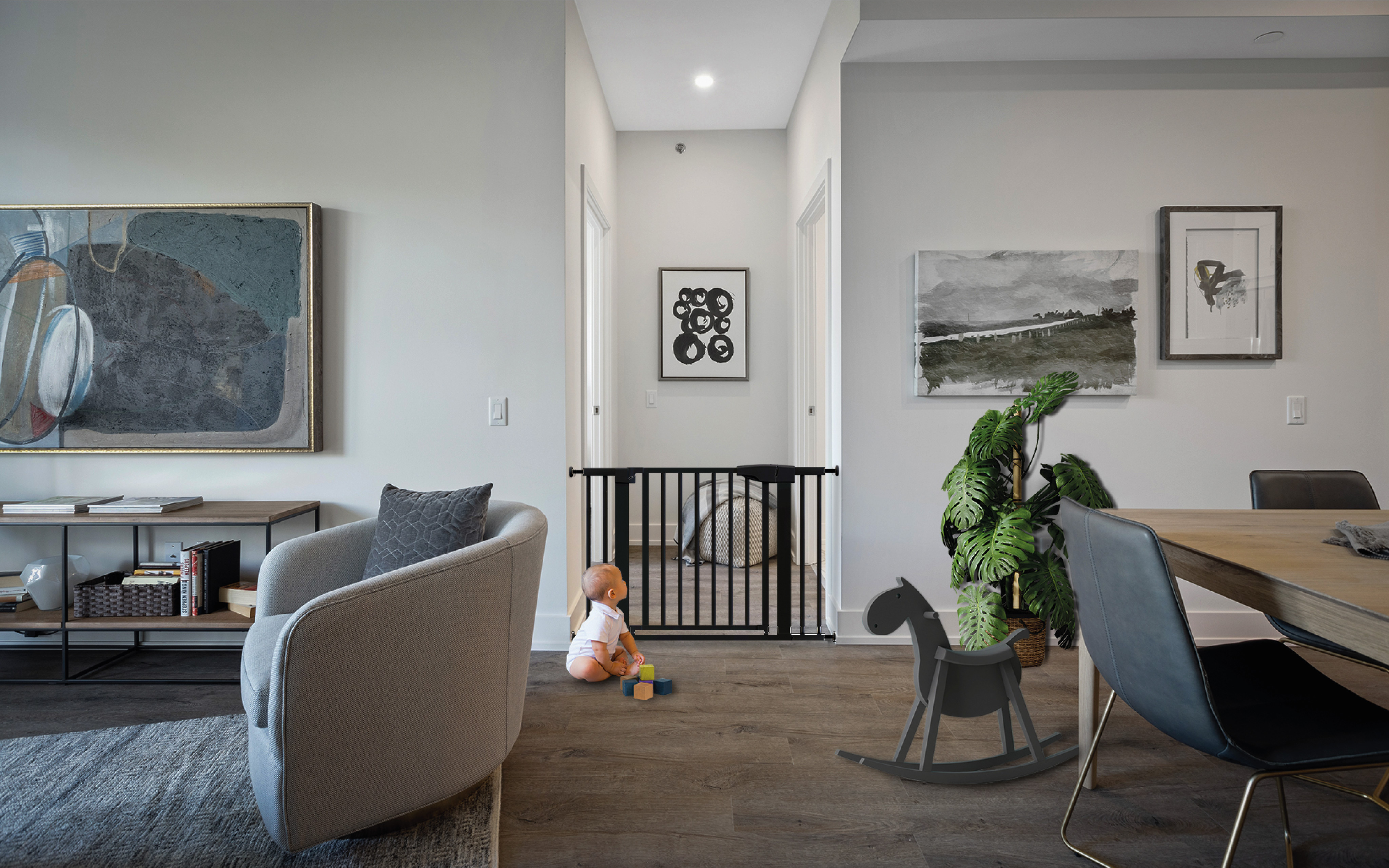 Bramka Guardian zamontowana w przejściu między pokojami