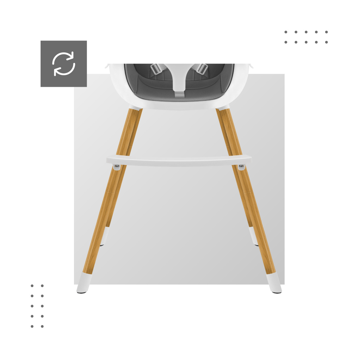 Morsel krzesełko dla dziecka ze zdejmowanym podnóżkiem